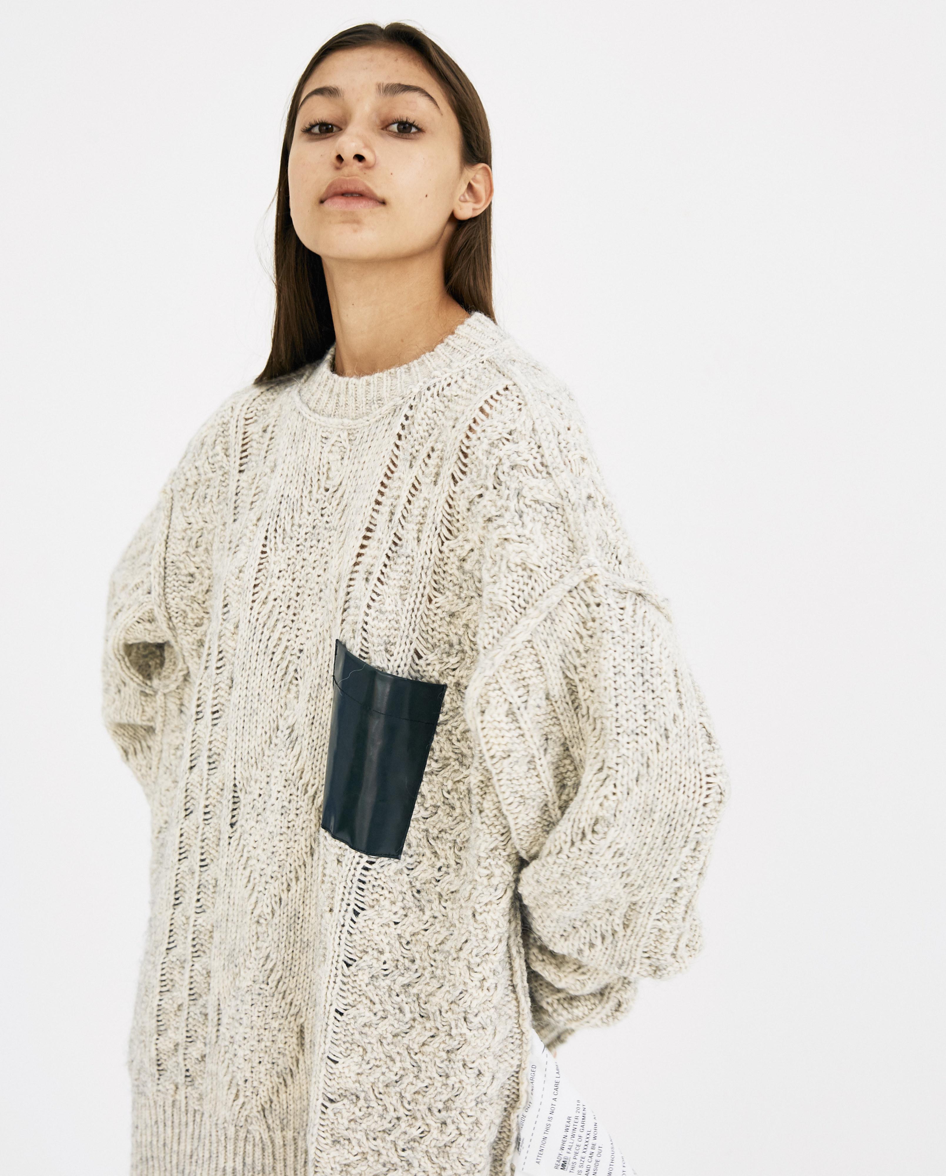 MM6 by Maison Martin Margiela Cotton Oversized Knitted Sweater - Lyst