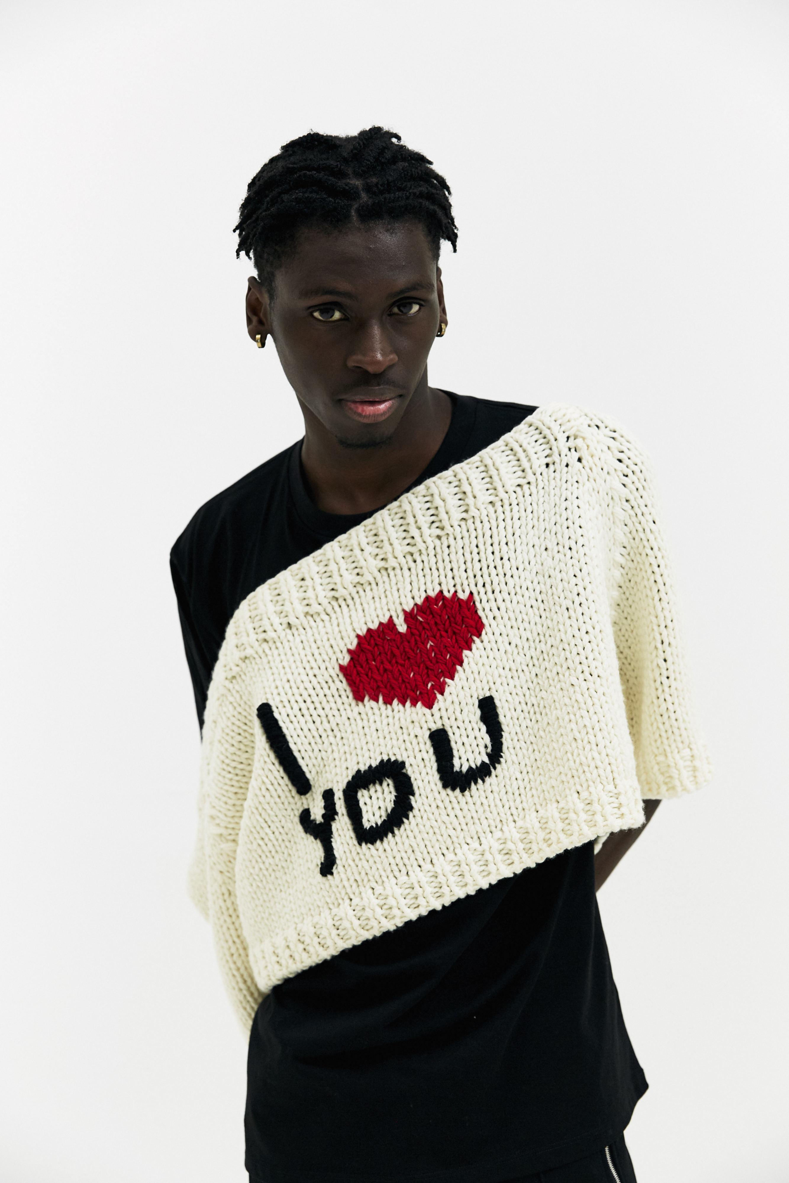 raf simons i love you sweater