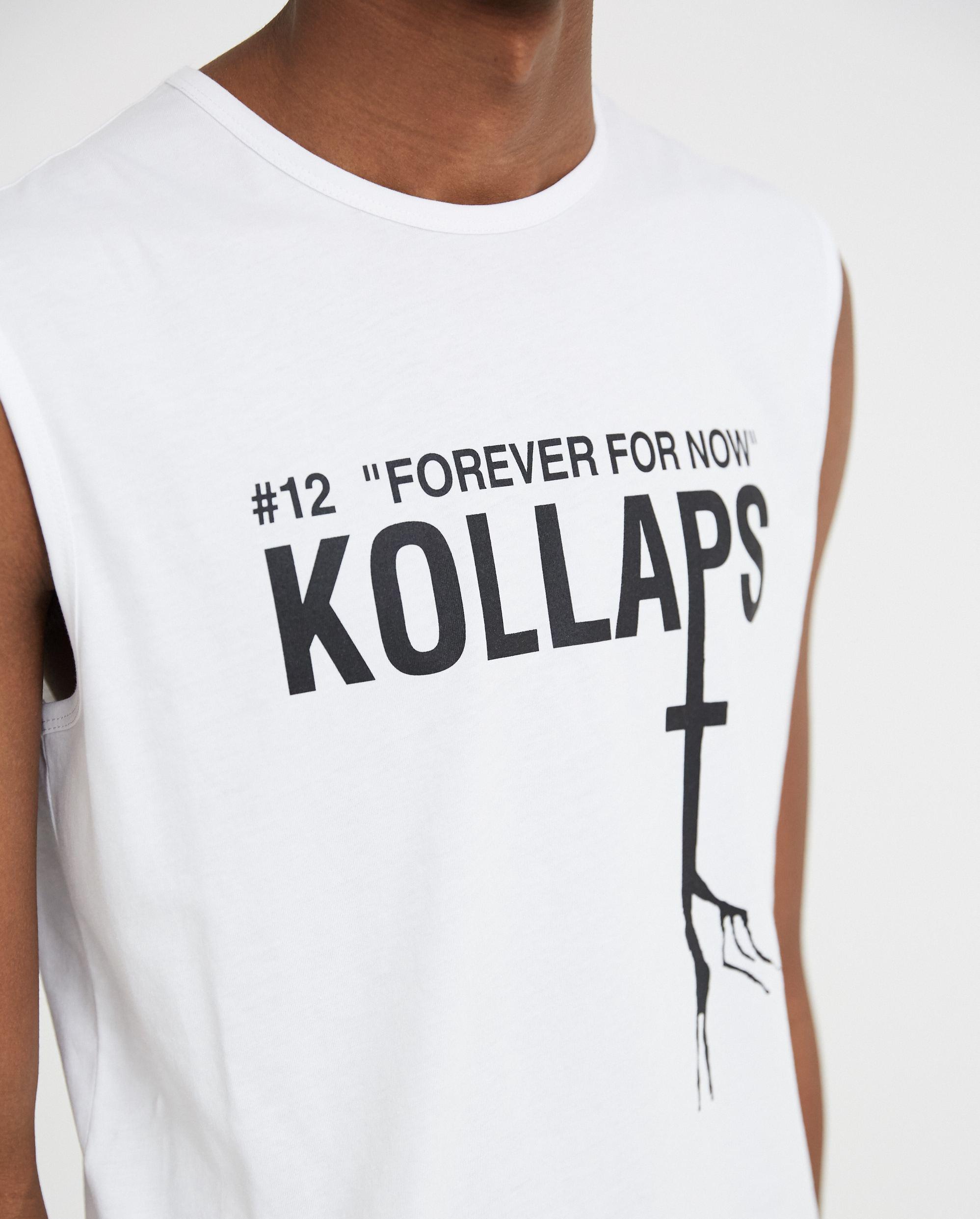 Raf Simons Sleeveless Slim Fit T Shirt With Kollaps Print White For Men Lyst