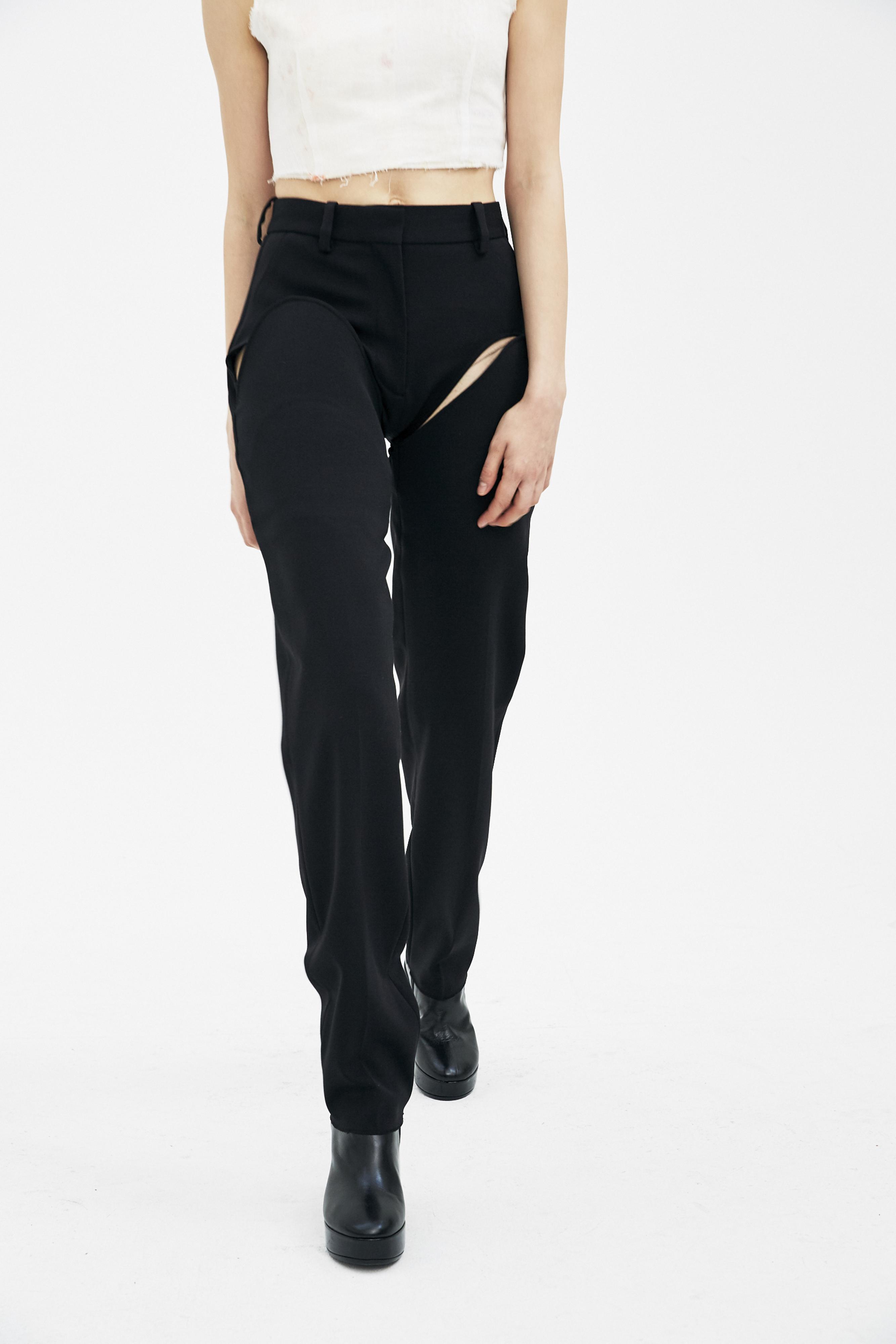 Y. Project Wool Black Chap Trousers | Lyst