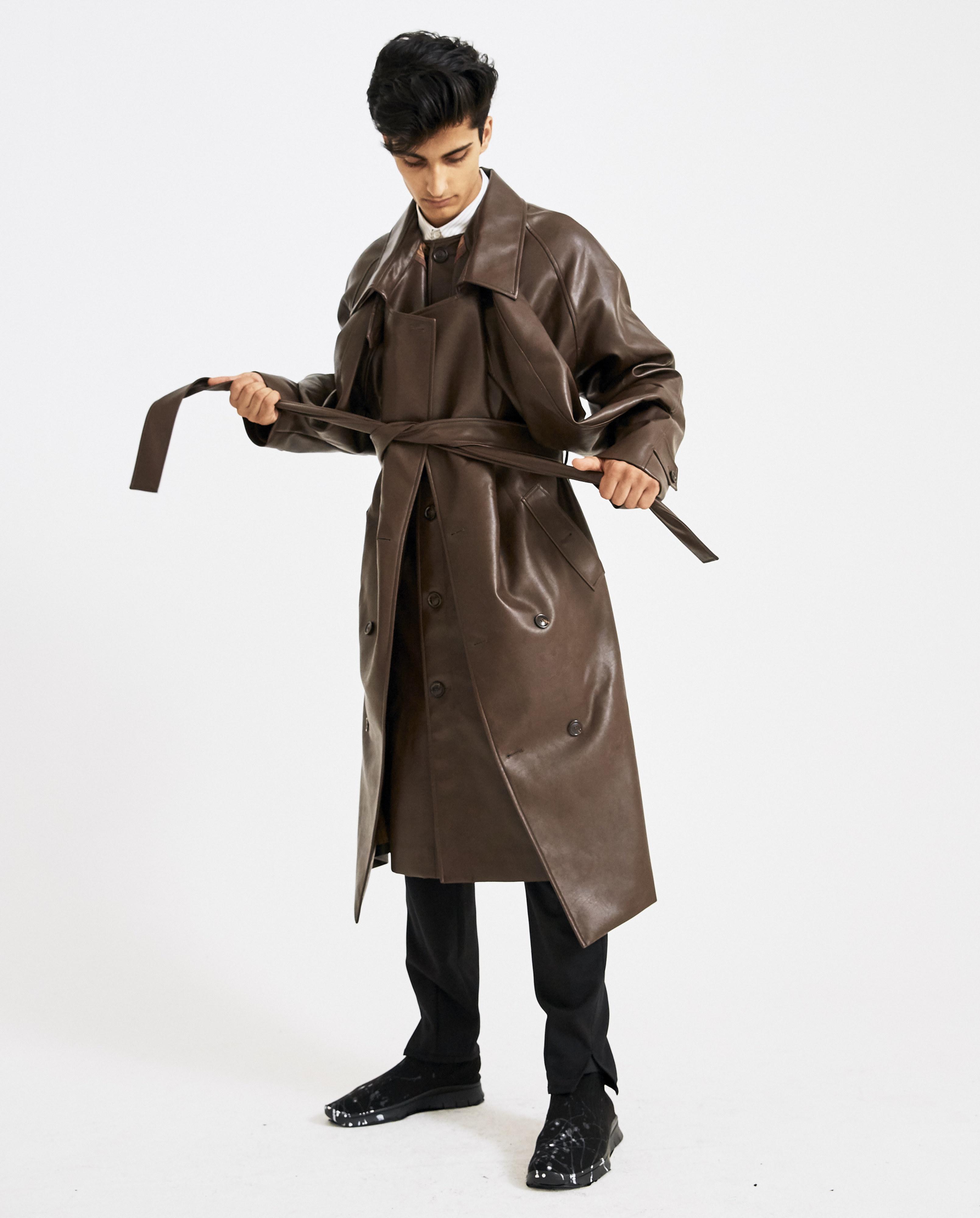 inverness leather duster
