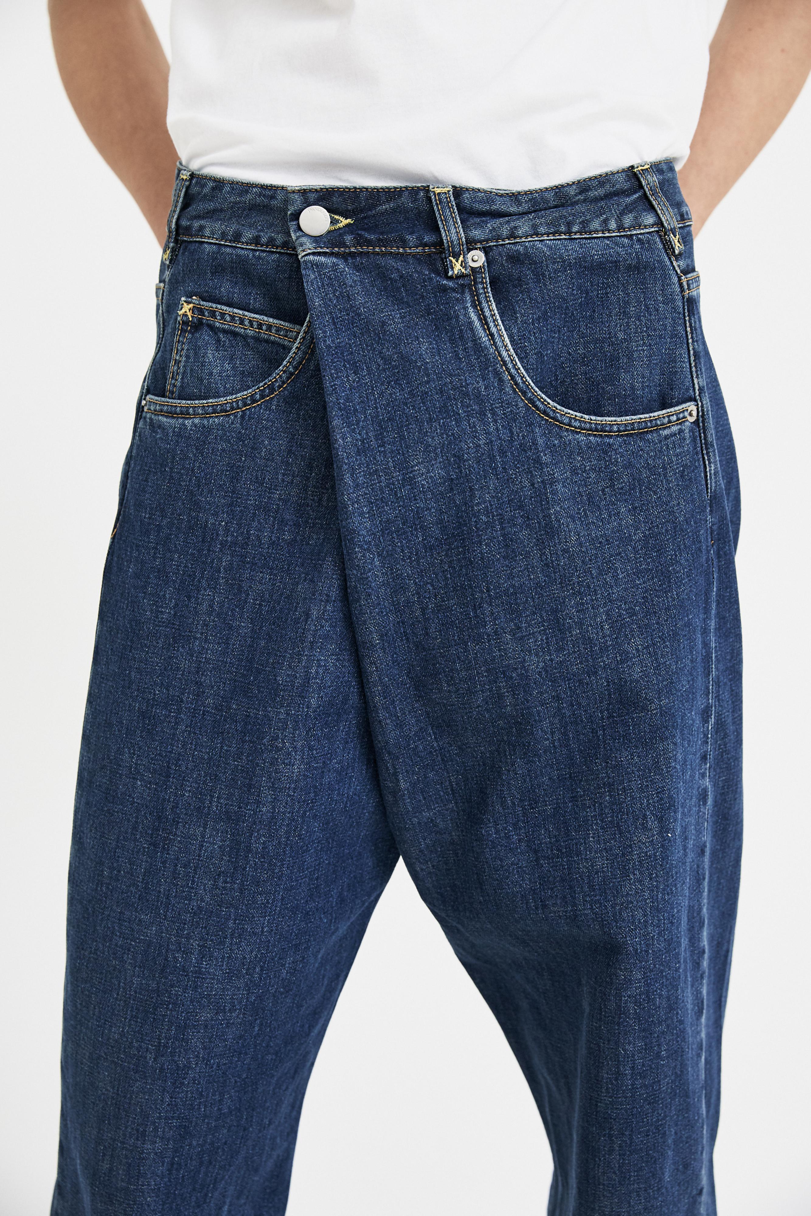JW Anderson Denim Fold Front Jeans in Blue for Men Lyst