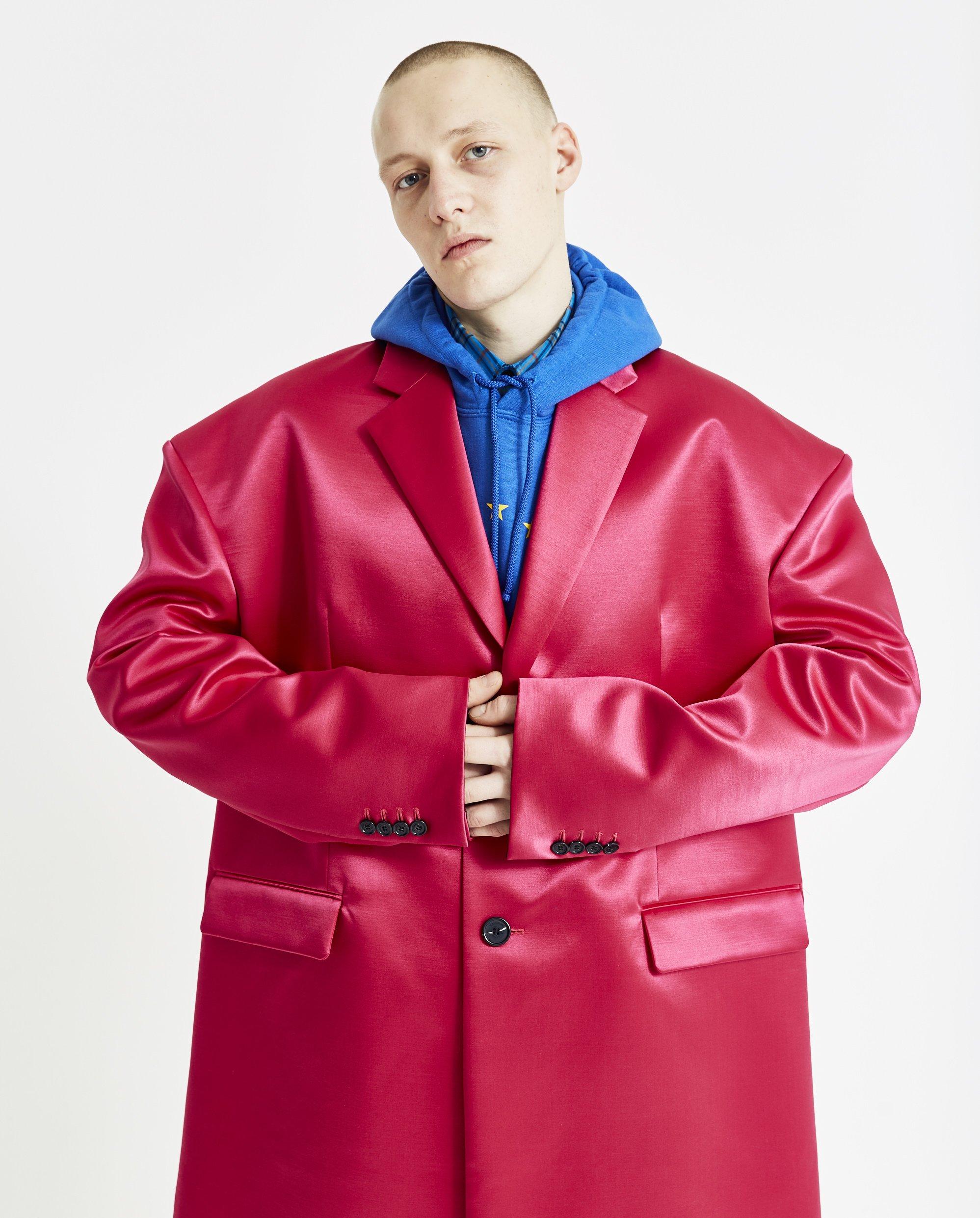 raf simons satin coat