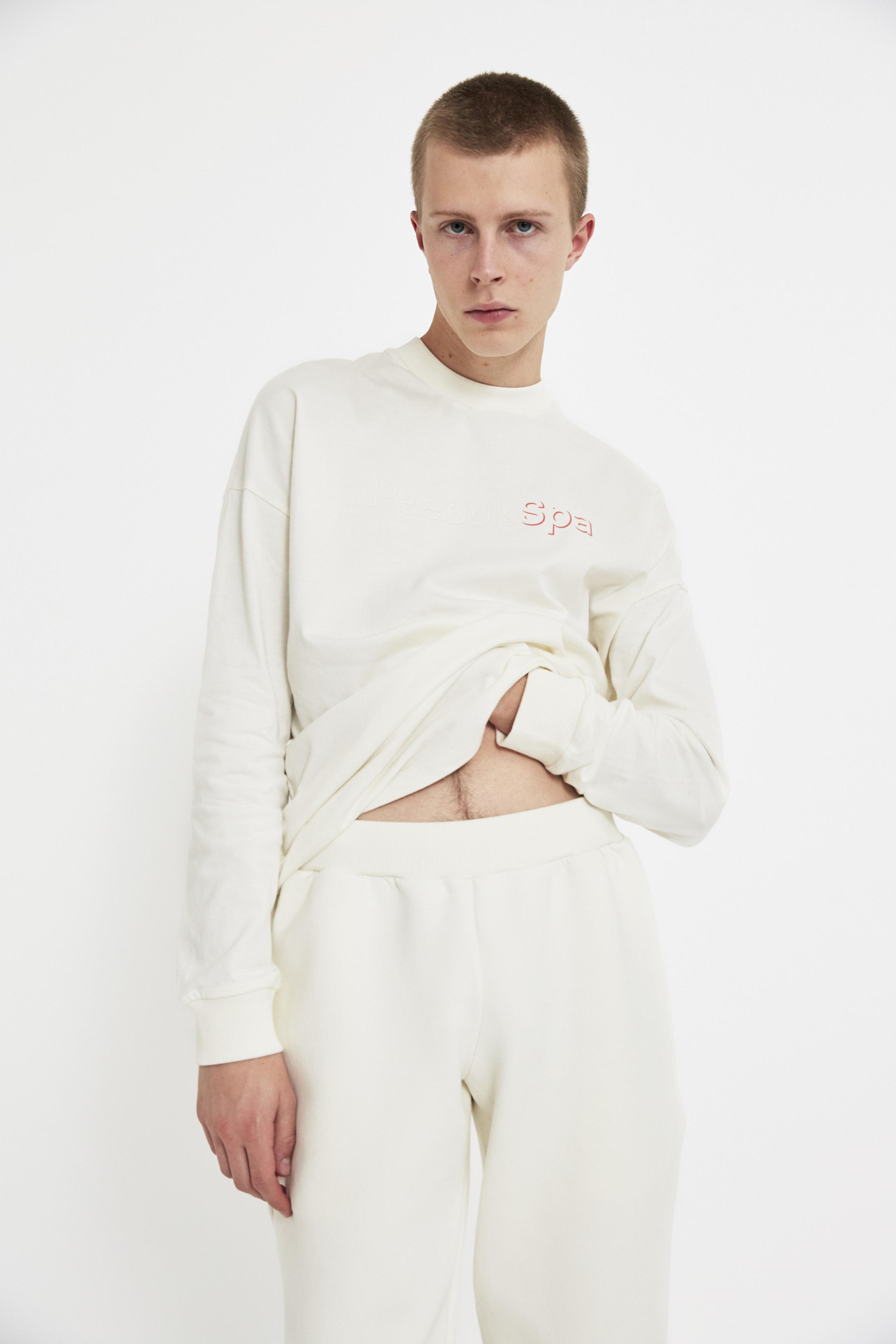 Download Reebok Cotton Chalk Long Sleeve Mock Spa T-shirt in White for Men - Lyst