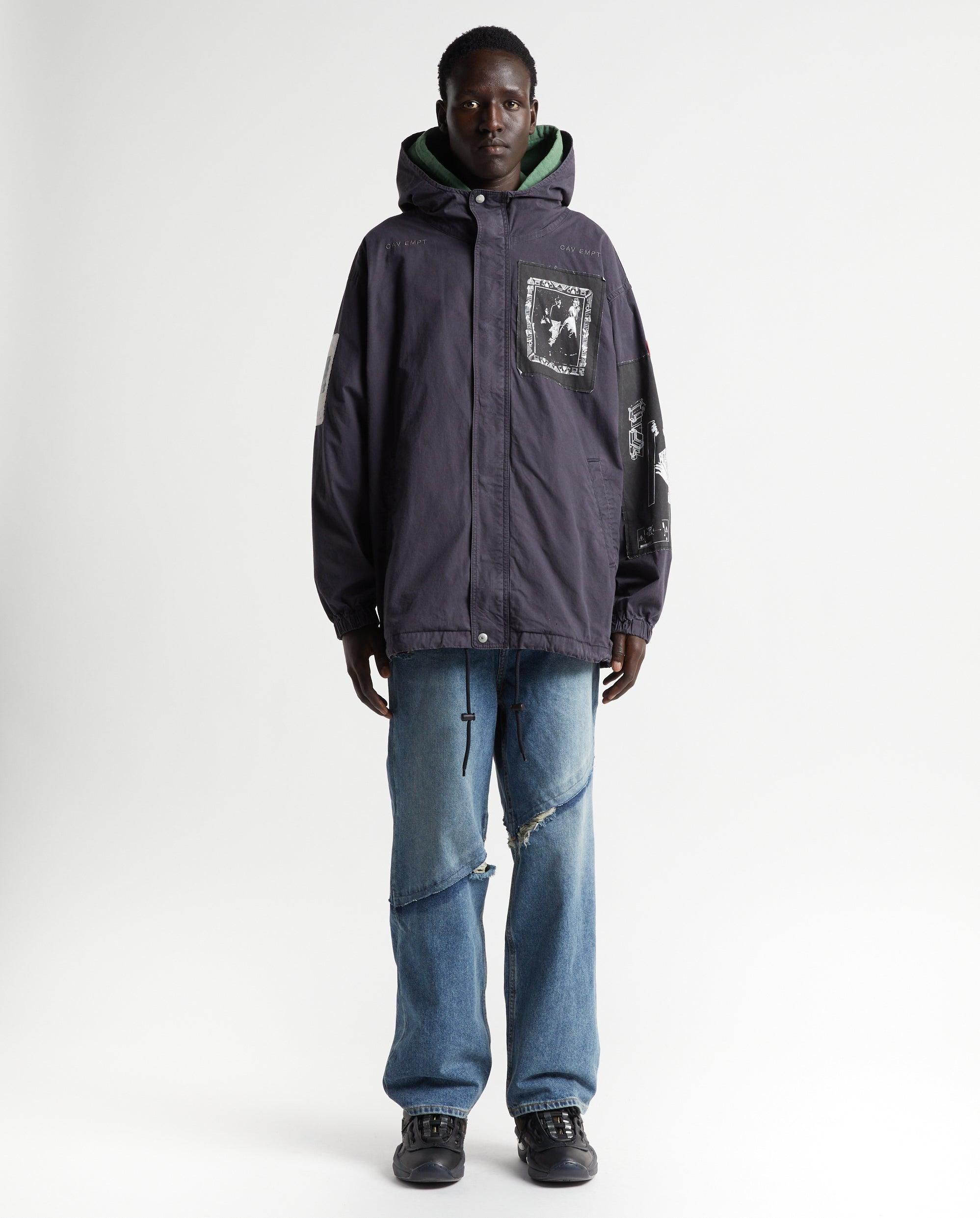 Cav Empt Patched Zip Hood Jacket - Black for Men | Lyst