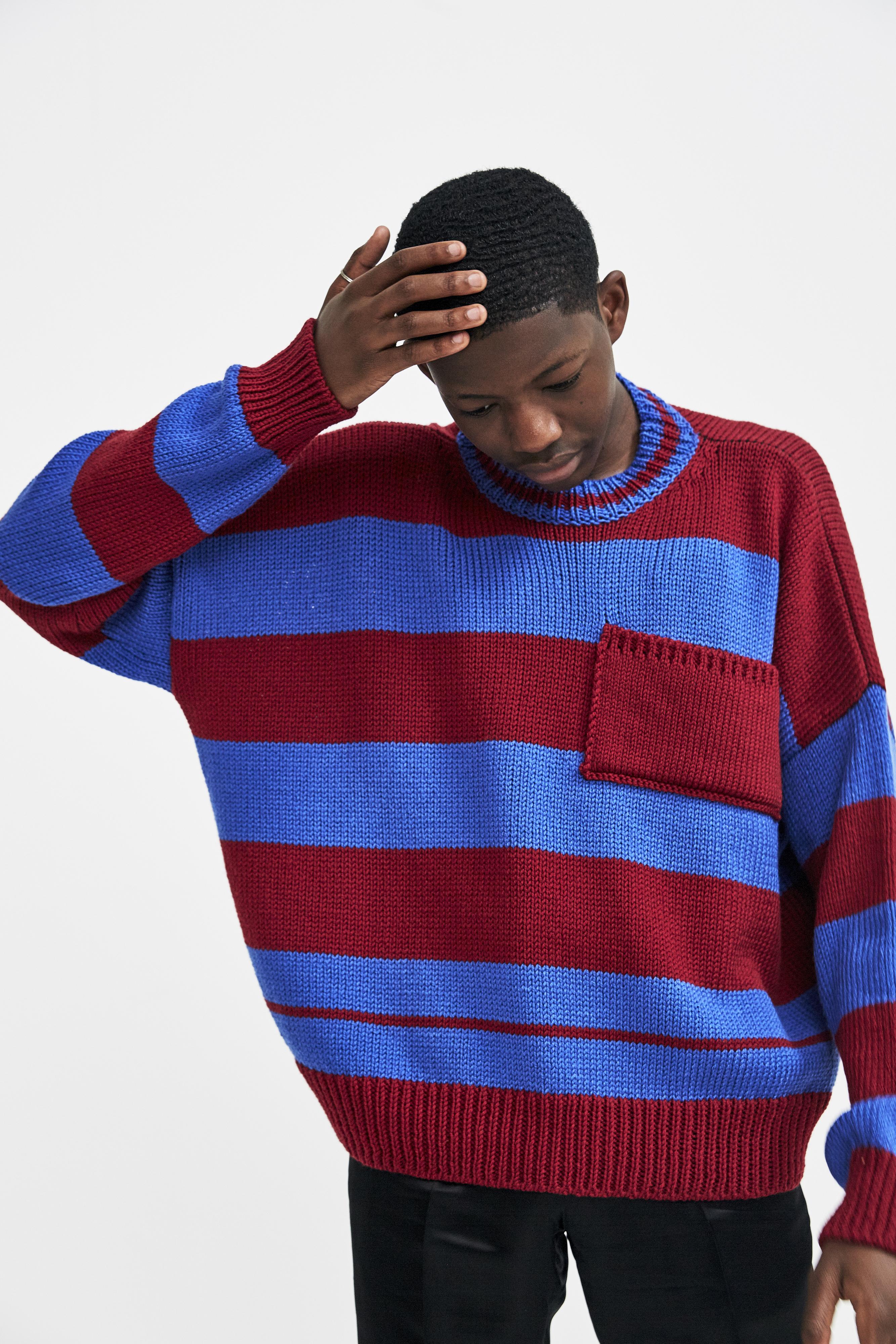 Raf Simons Disturbed Striped Sweater for Men - Lyst