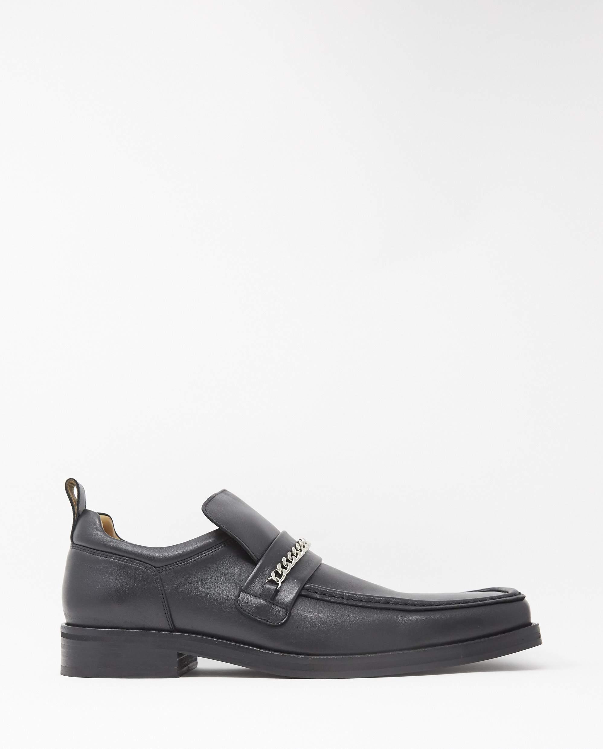 Martine Rose Leather Square Toe Loafer Boot M in Black for Men - Lyst