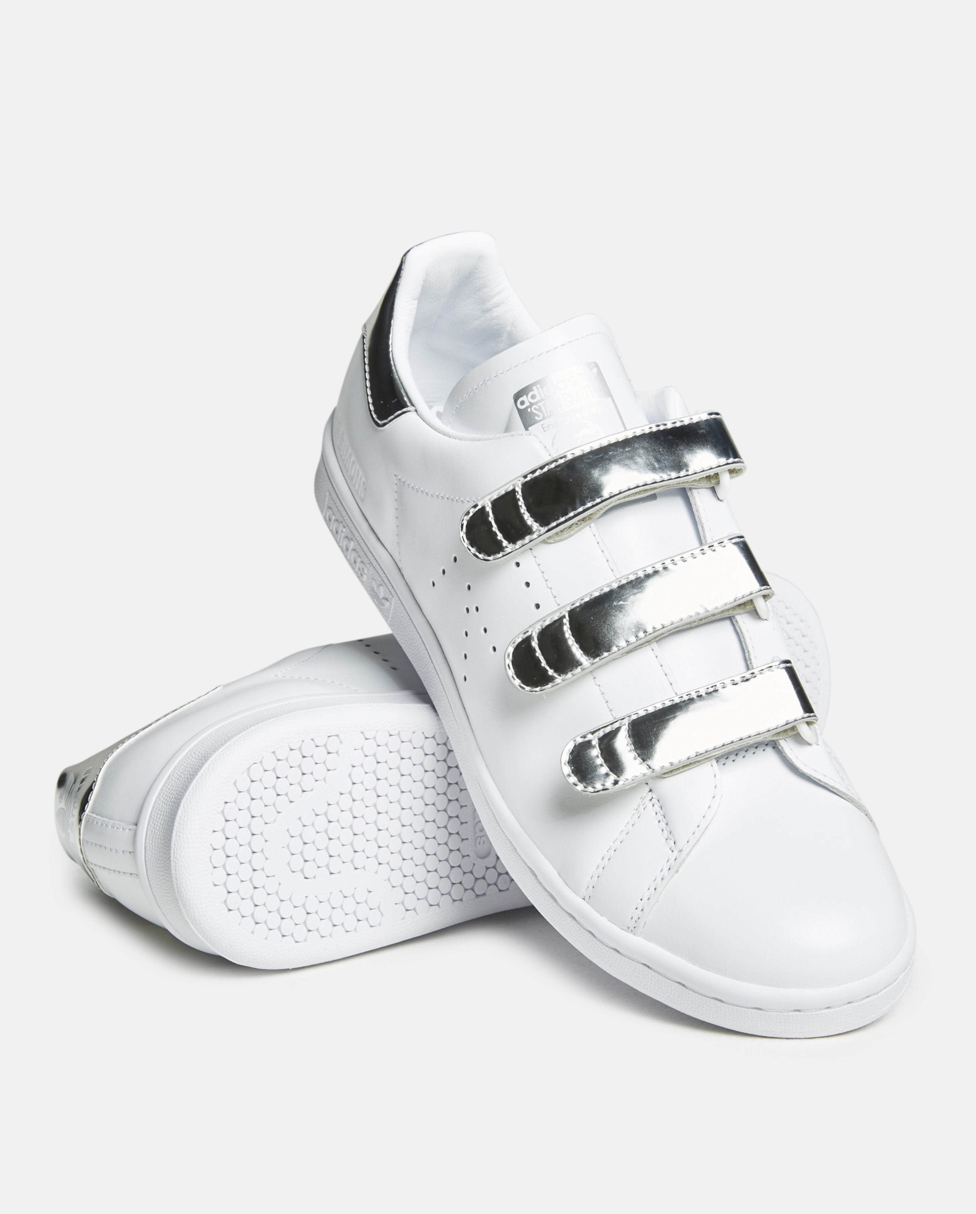 adidas Raf Simons Raf X Stan Smith Cf Leather Trainers Metallic for Men | Lyst