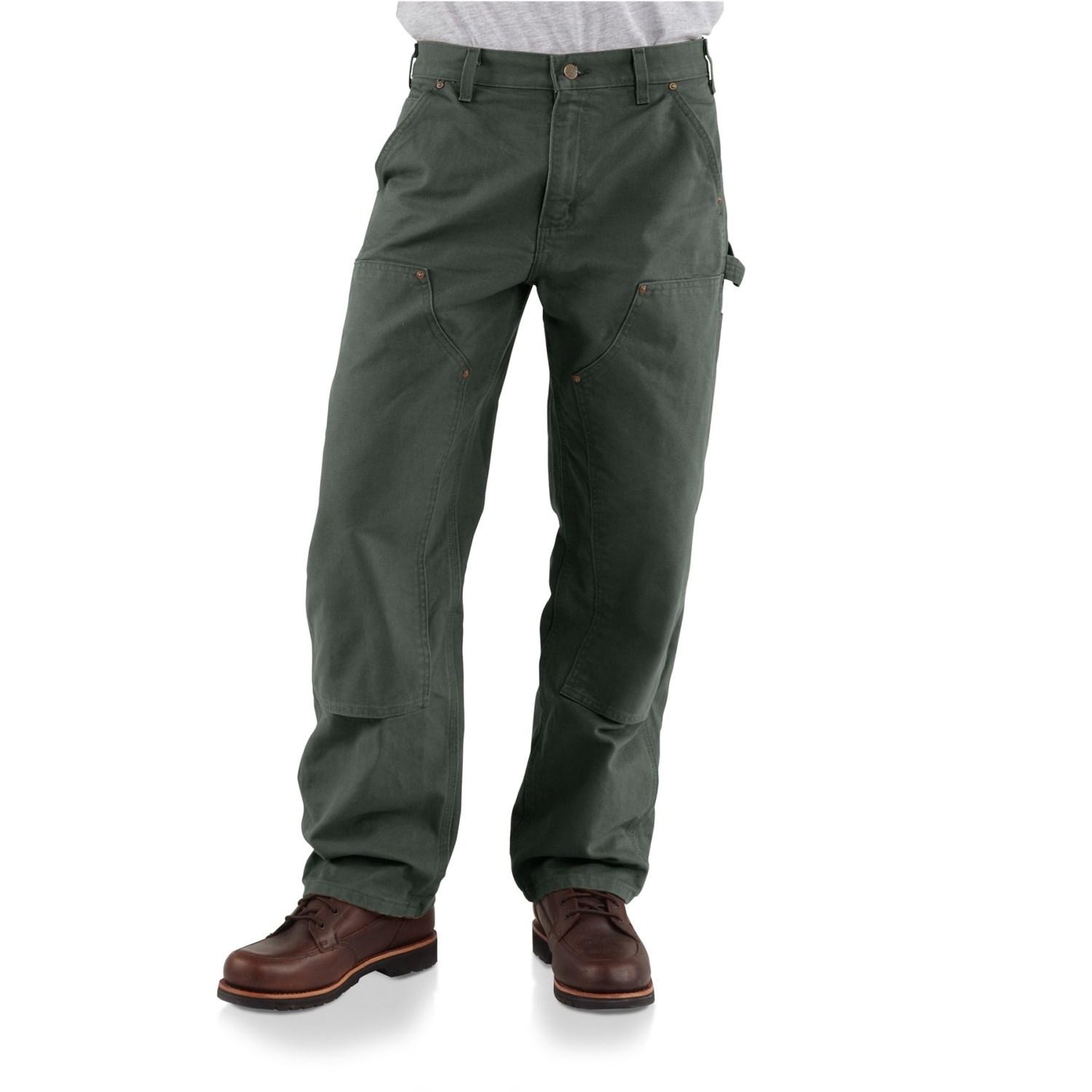 Carhartt Cotton Double Front Work Dungaree Washed Duck B136 in Moss (Green)  for Men - Lyst
