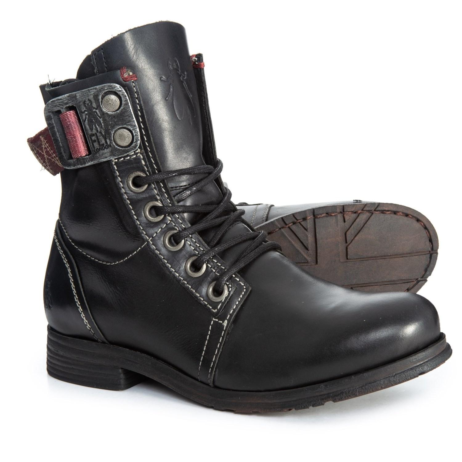 Fly London Leather Made In Portugal Stay Boots in Black | Lyst