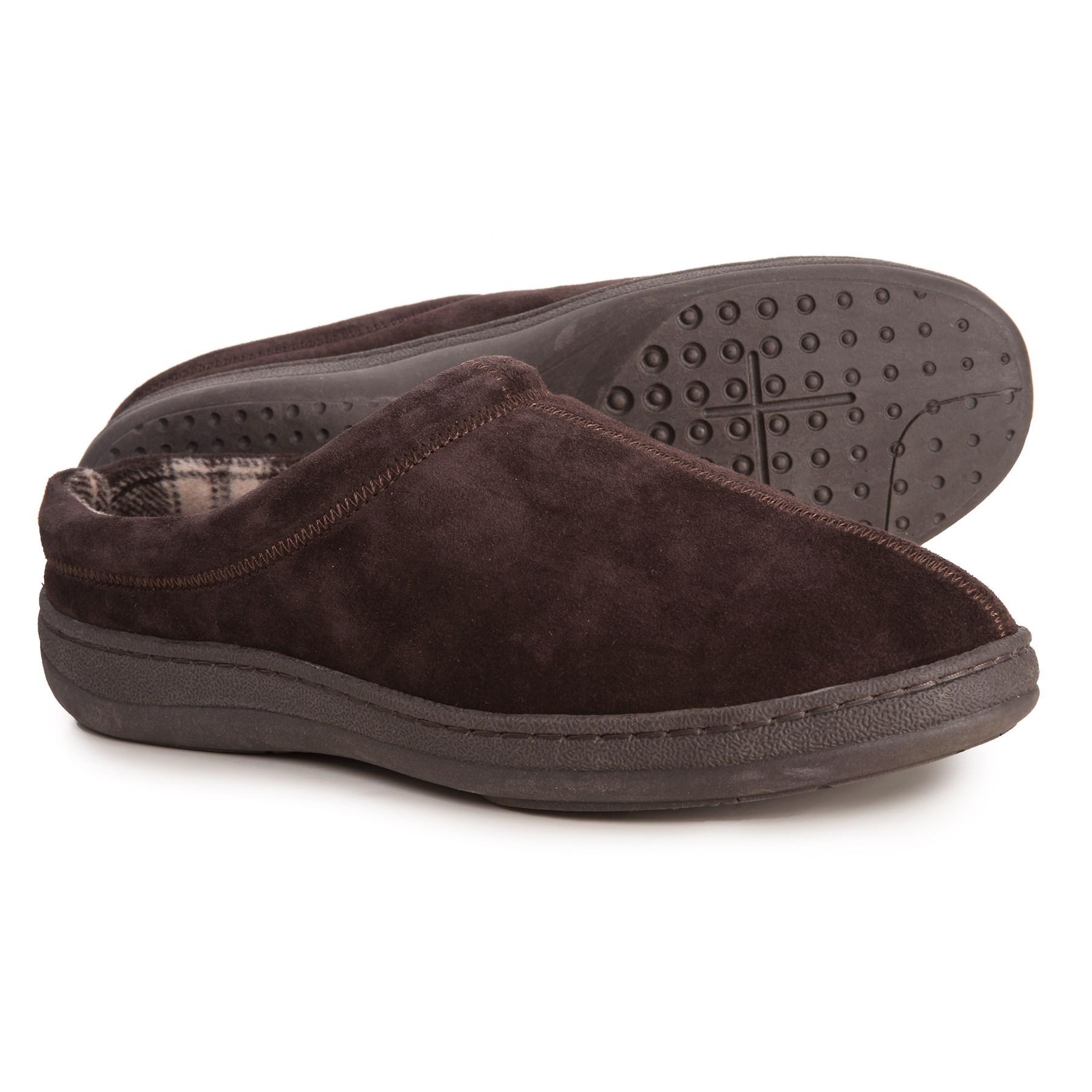 rockport suede clog slippers