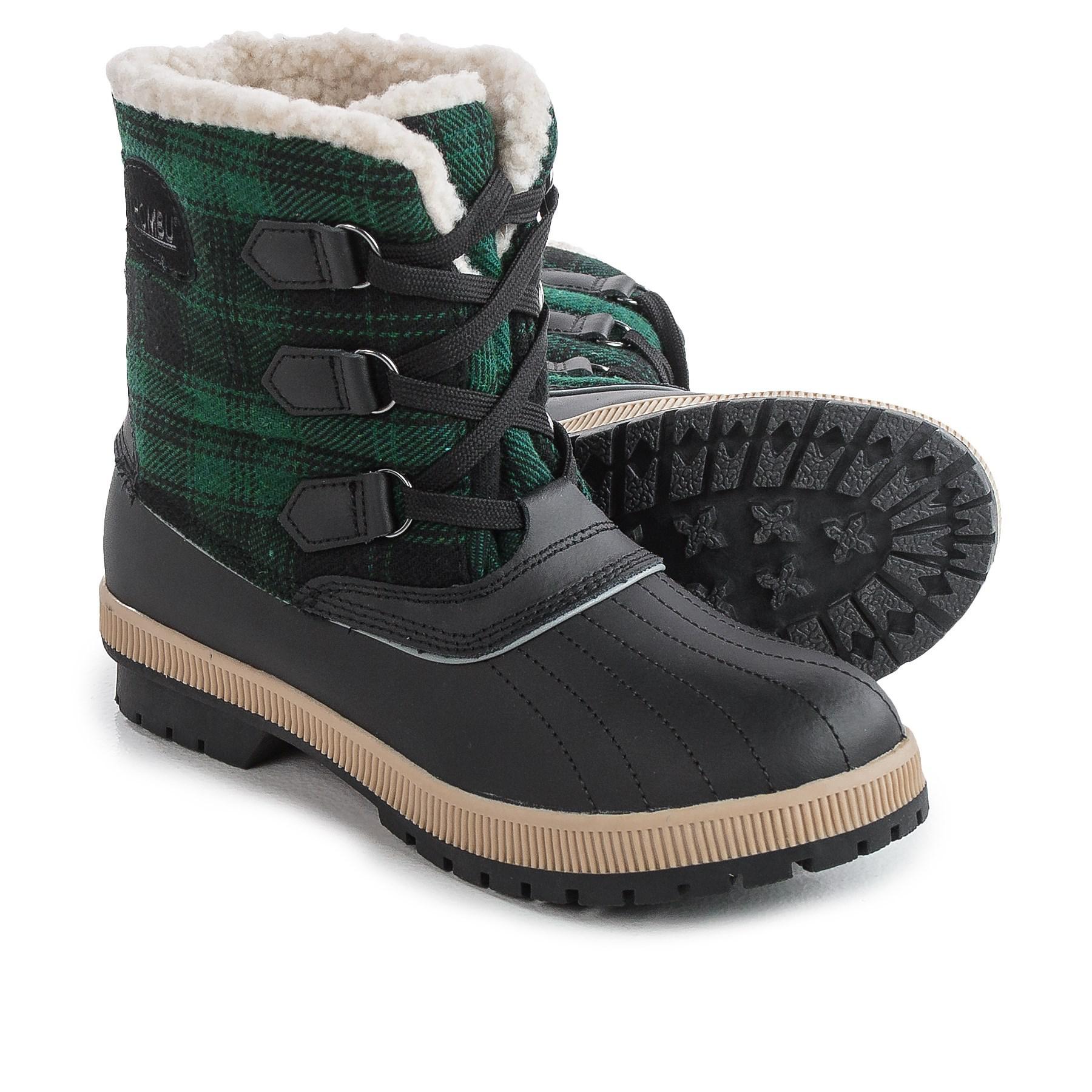 plaid winter boots