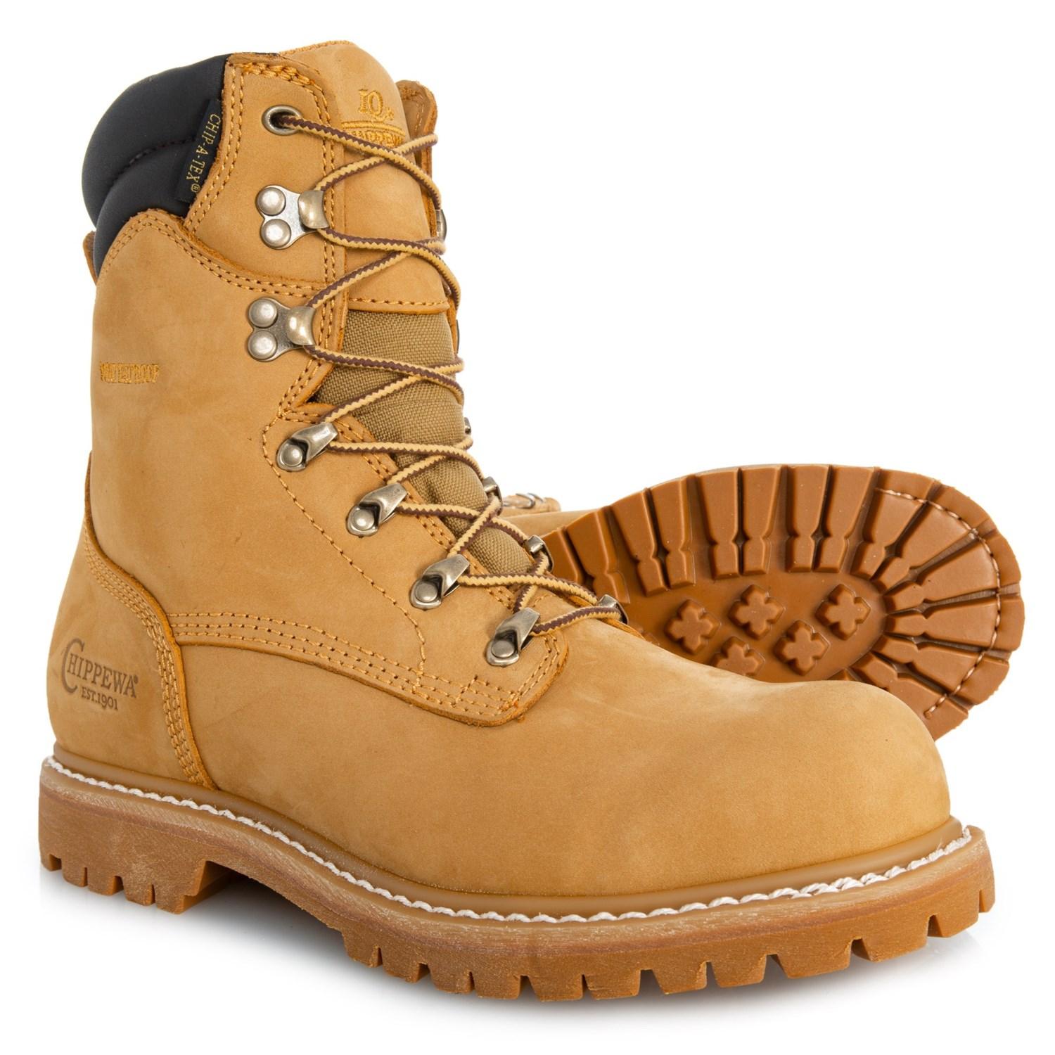 Chippewa Leather 8? Burkhart Work Boots in Gold Nubuck (Metallic) for