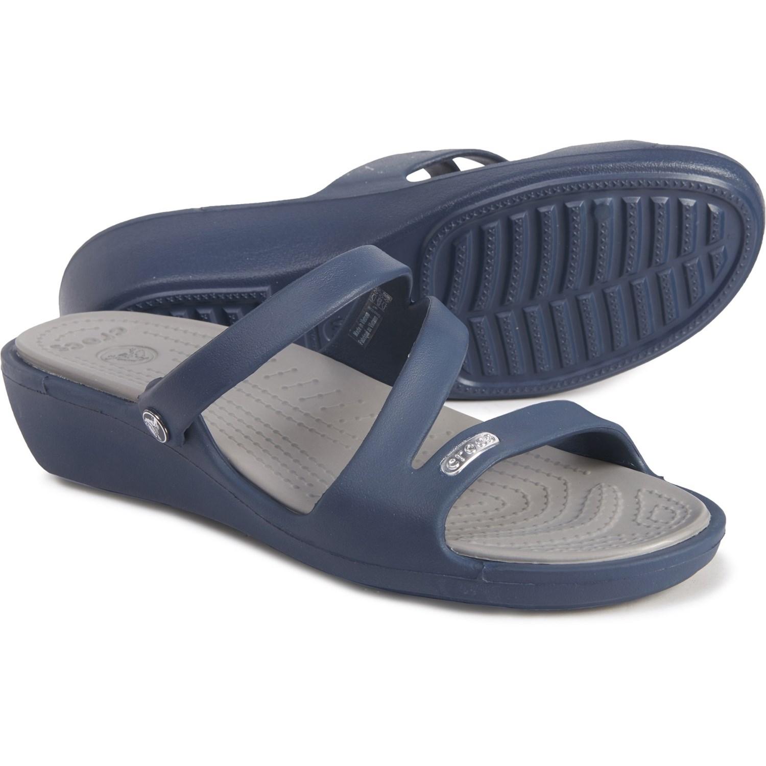 Crocs™ Patricia Wedge Sandals in Navy/Smoke (Blue) - Lyst