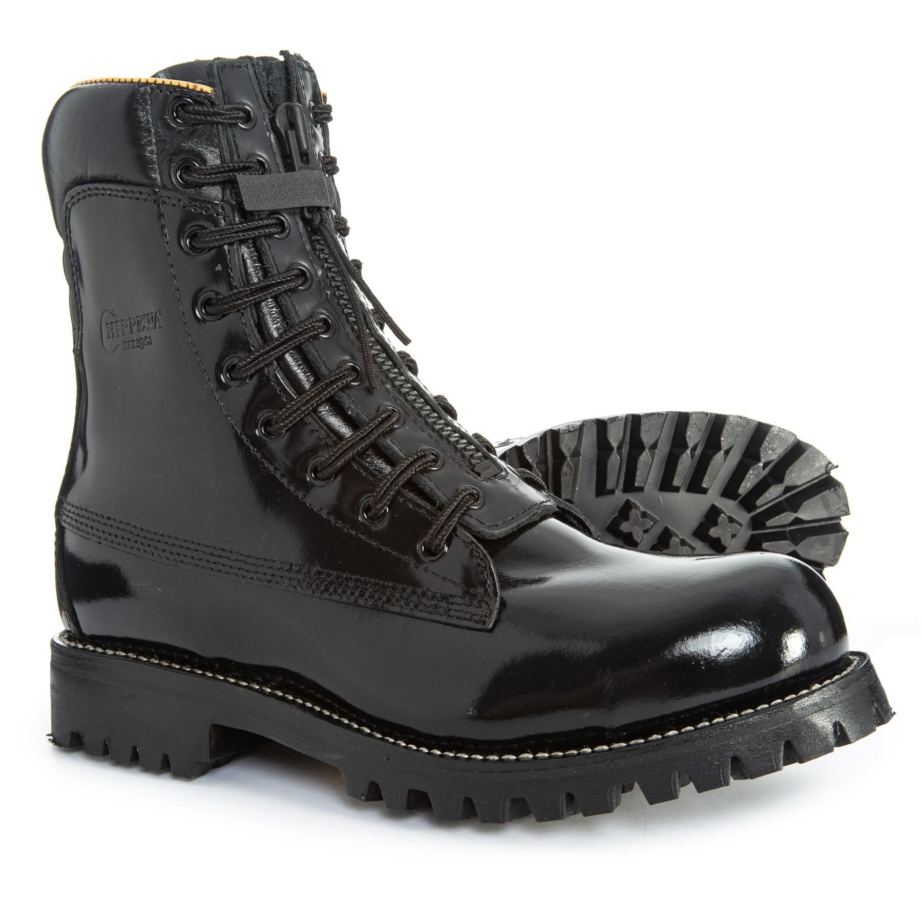 black polishable work boots