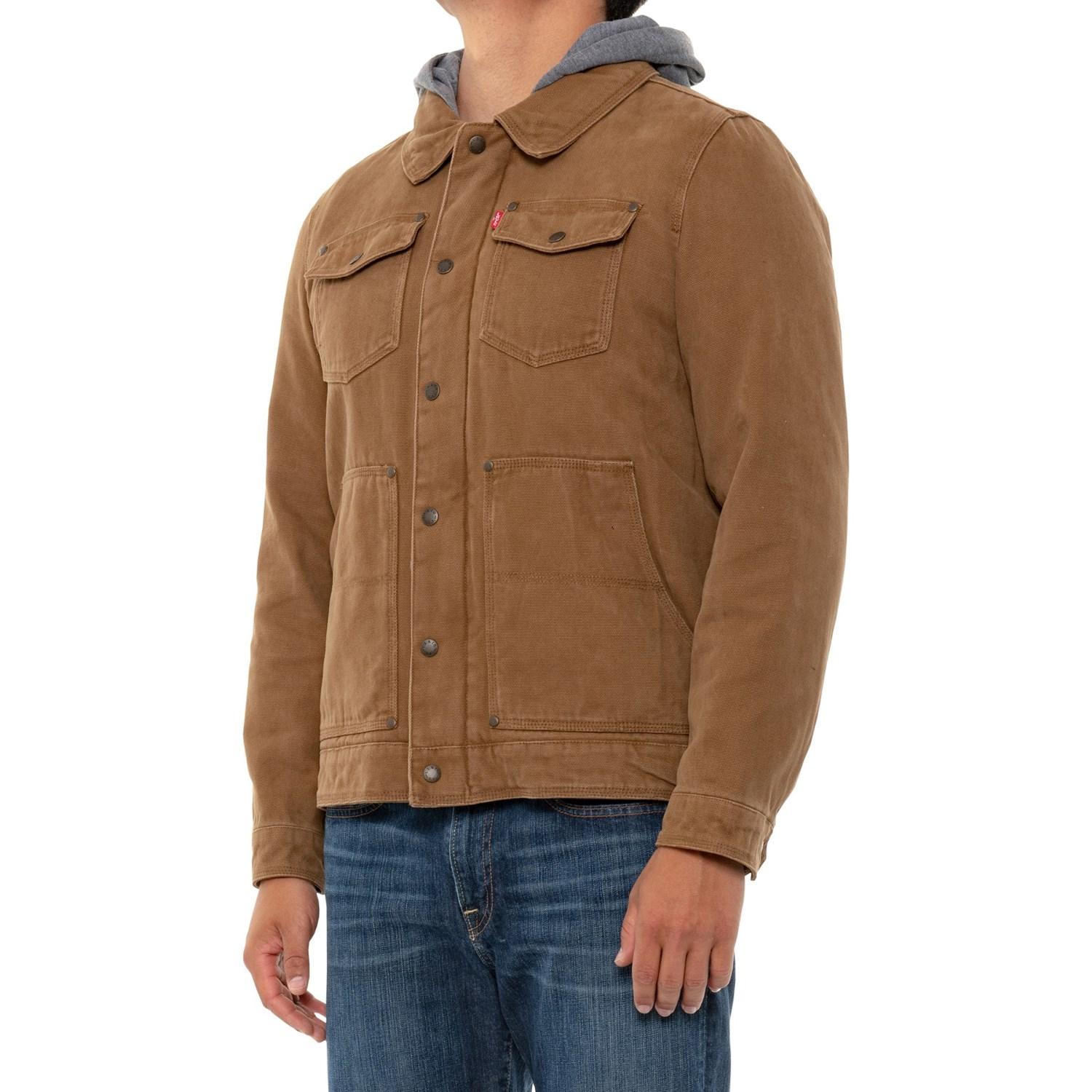 Levi's Canvas Depot Jacket With Sherpa Lining in Brown for Men | Lyst