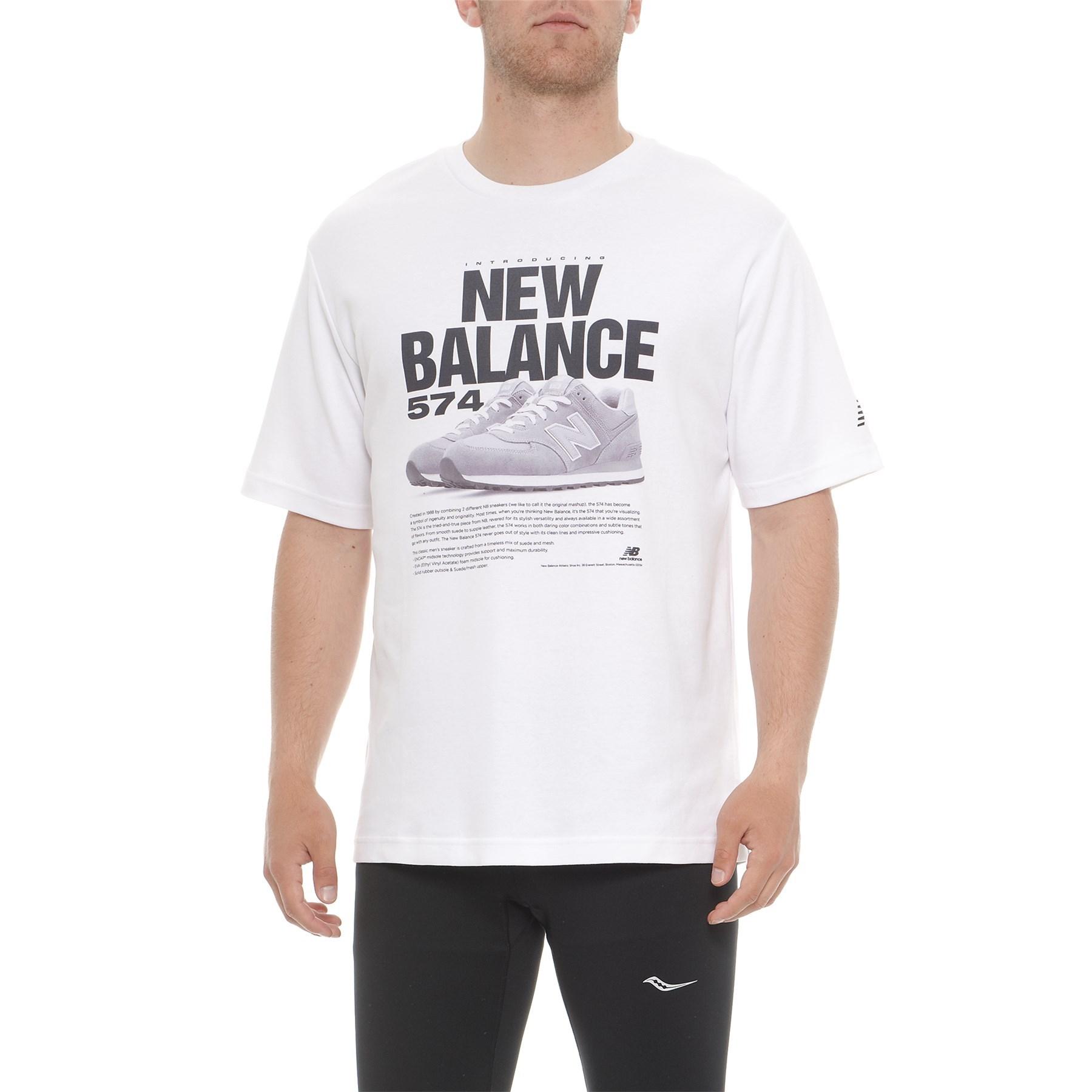 New Balance 574 T-shirt in White for Men | Lyst