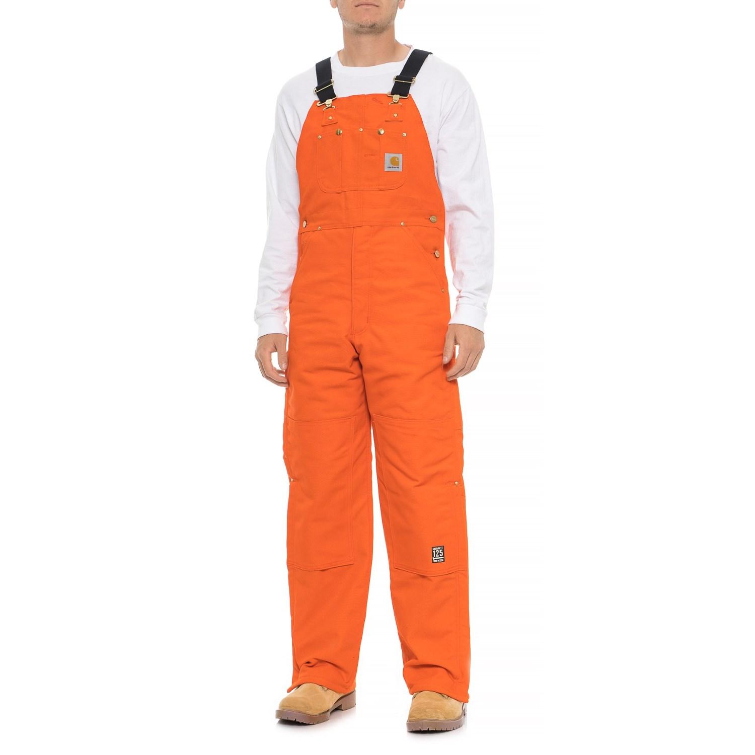 Carhartt Cotton R02 Quiltlined Duck Bib Overalls in Orange for Men Lyst