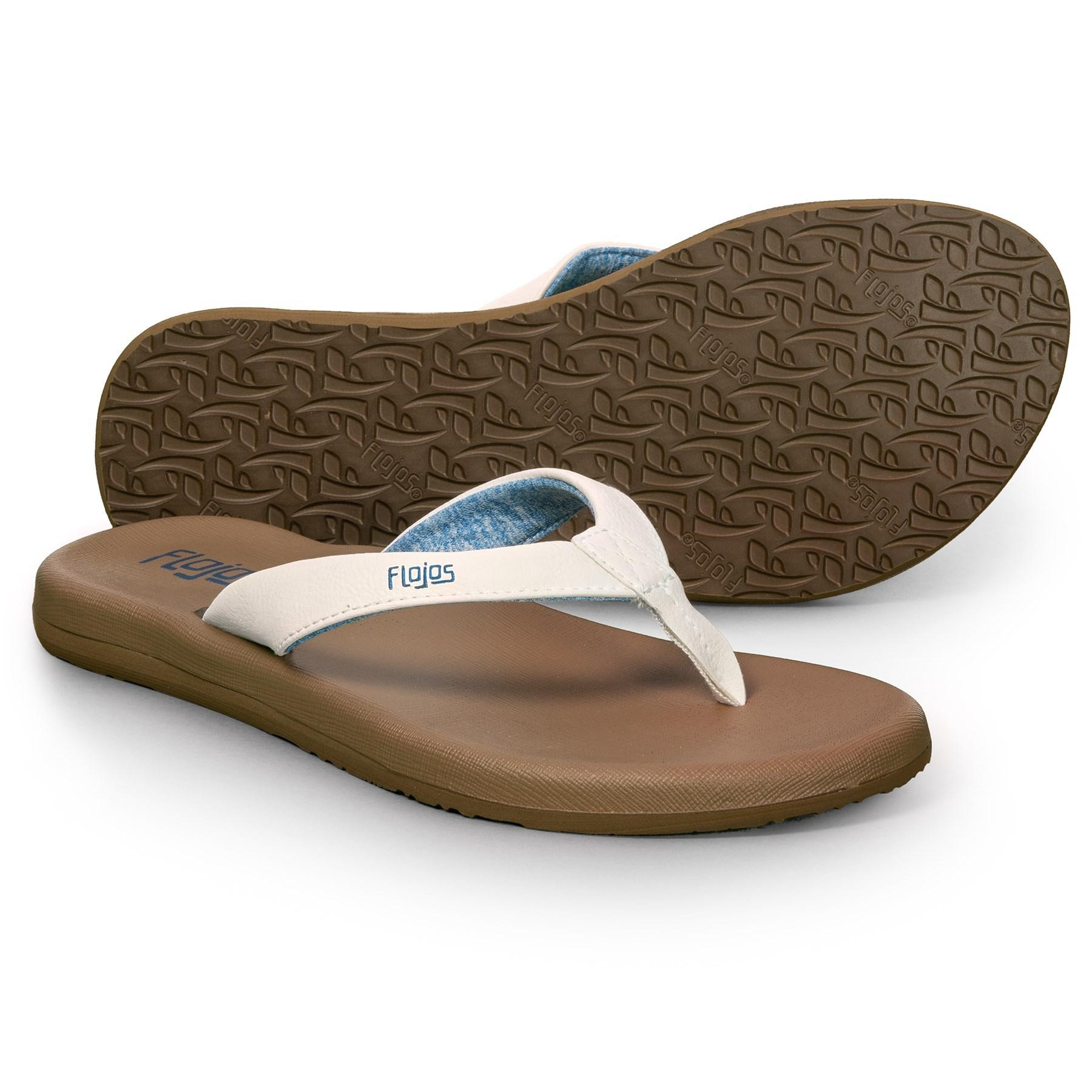 flojos white flip flops