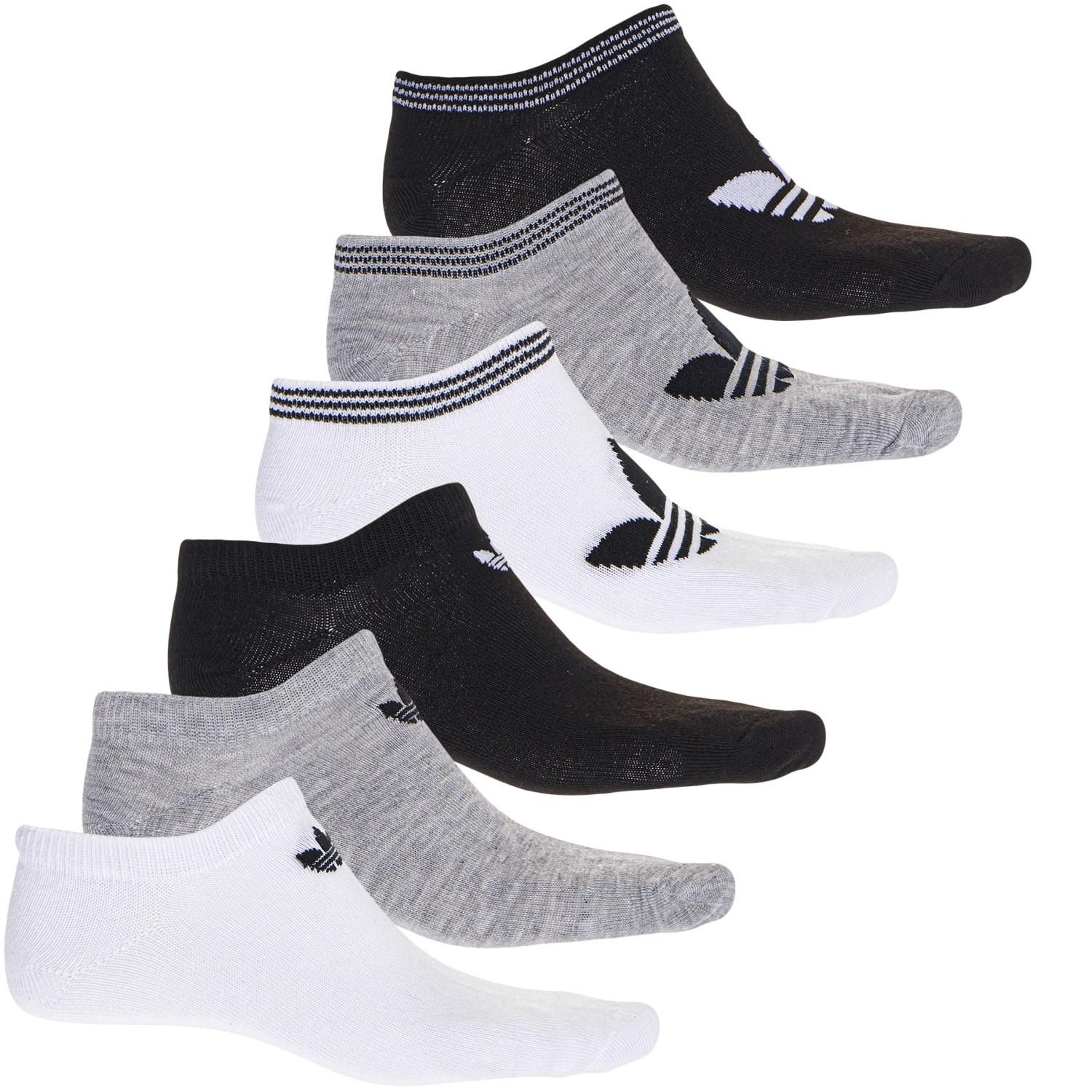 adidas Original Trefoil Socks in White/Light Heather Grey/Black (Gray