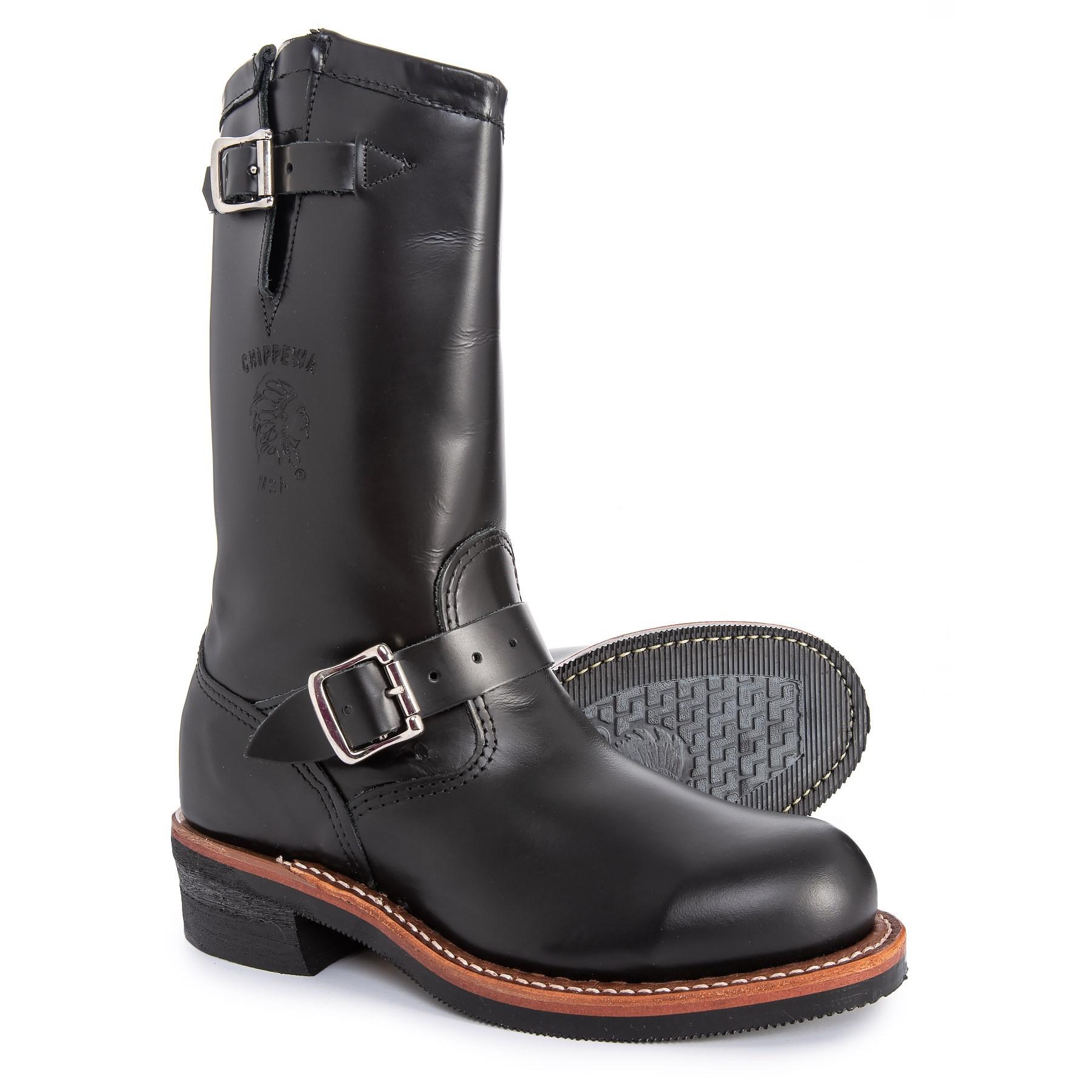 black engineer boots