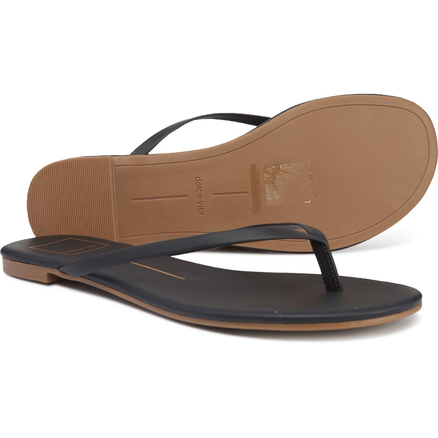 dolce vita black flip flops