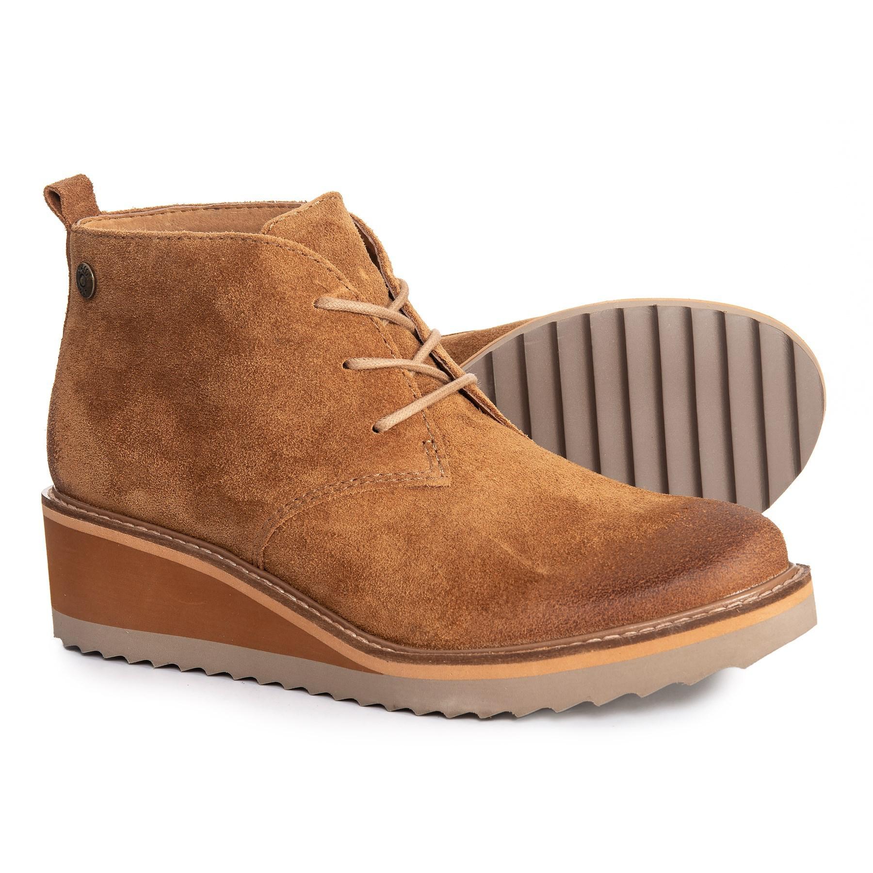 brown boots with wedge