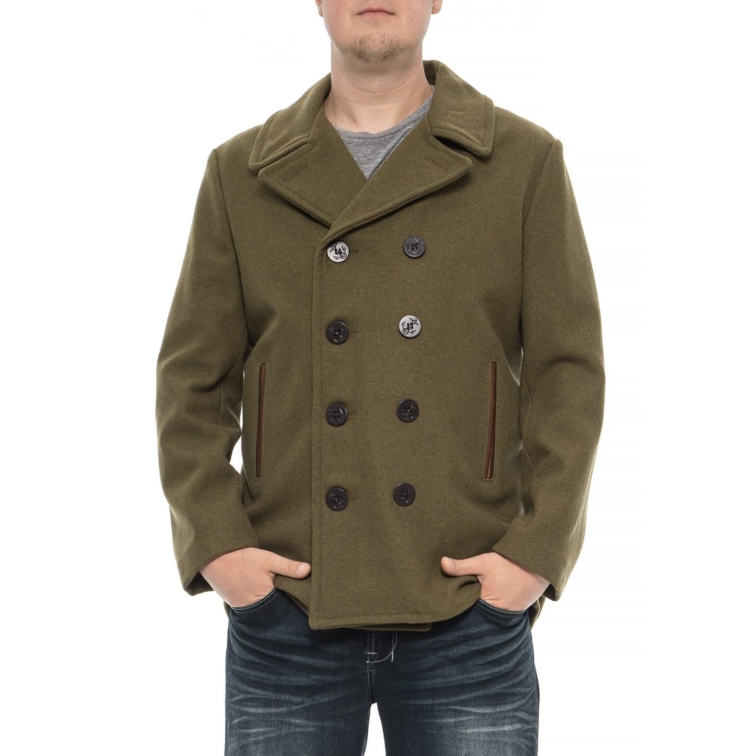 Olive green peacoat Clearance
