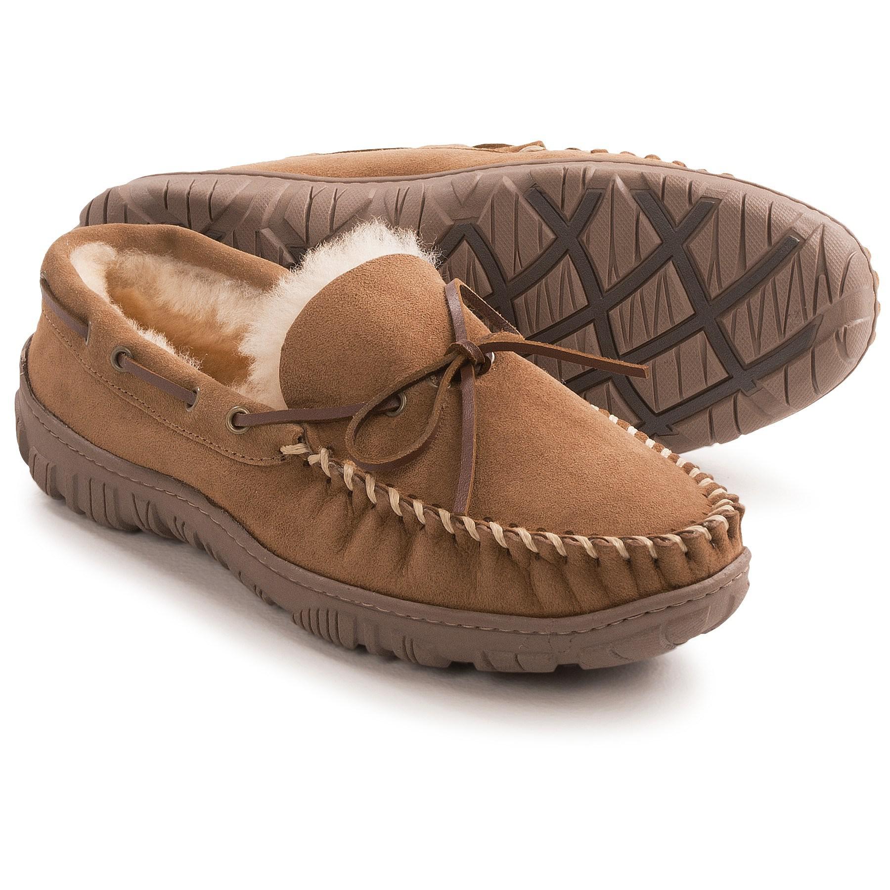 Clarks Suede Moc Shearling Slippers (for Men) in Brown for Men - Lyst
