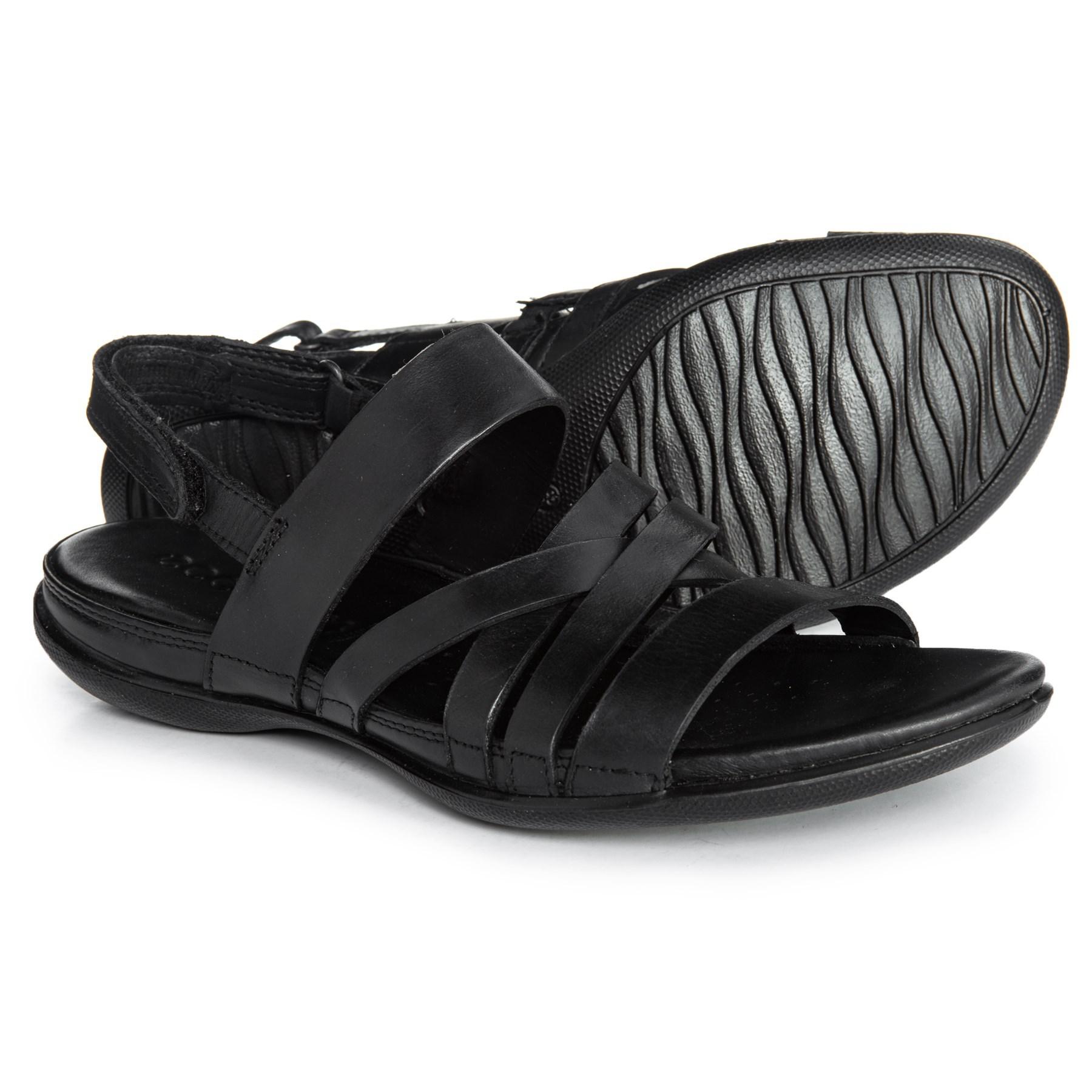 Ecco Leather Flash Sandals in Black - Lyst