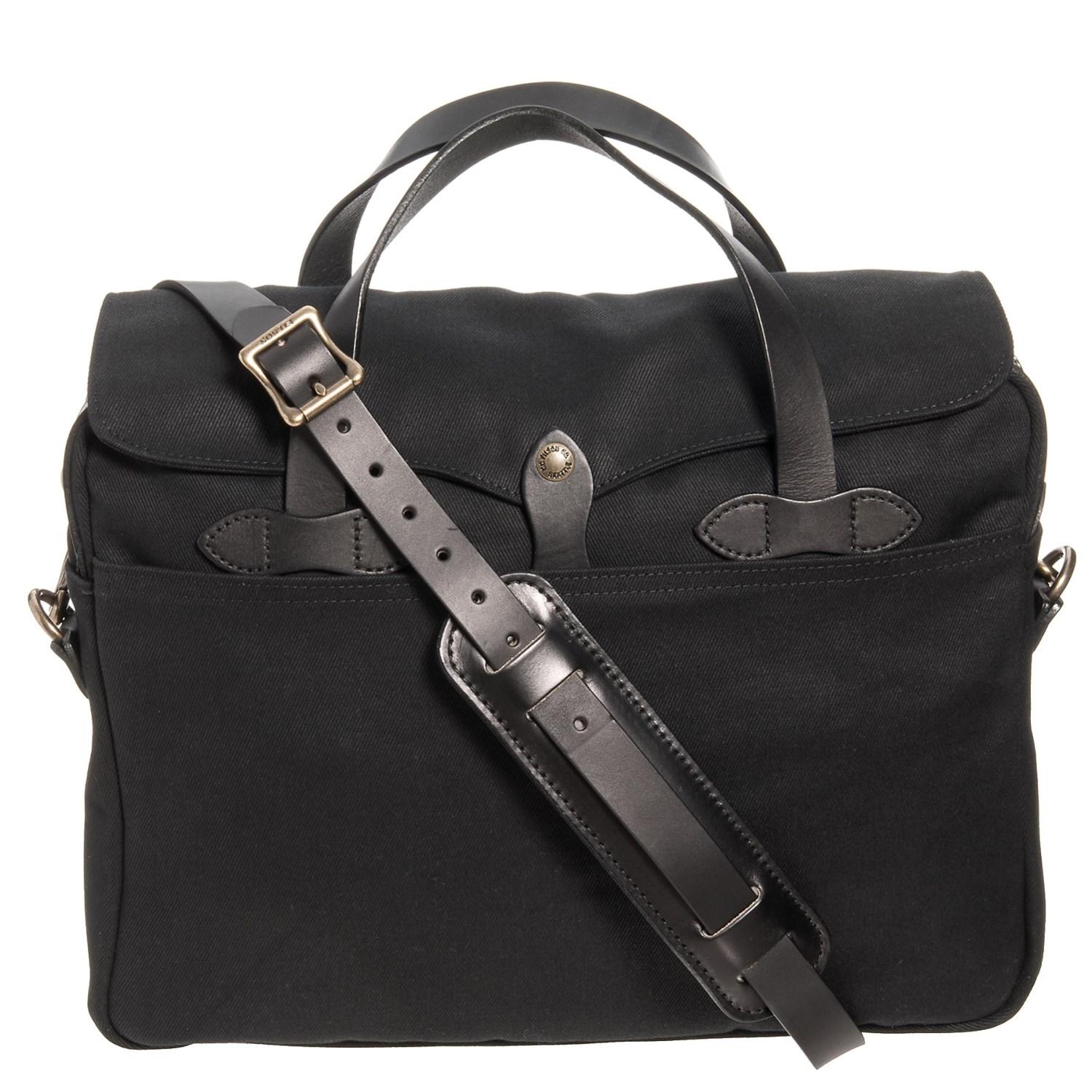 Filson Cotton 13l Rugged Twill Original Briefcase in Black for Men Lyst