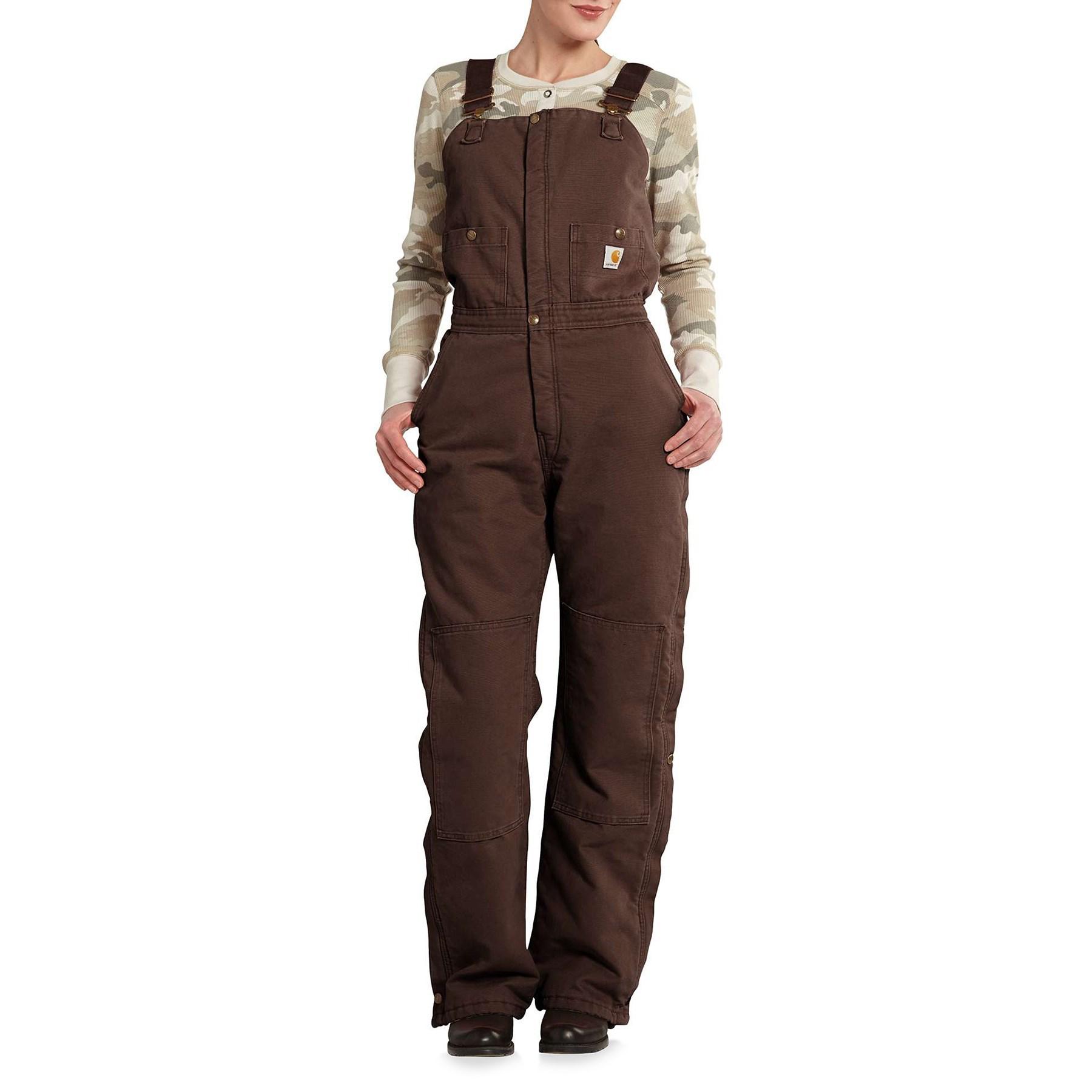 Carhartt Cotton Zeeland Sandstone Bib Overalls in Dark Brown (Brown