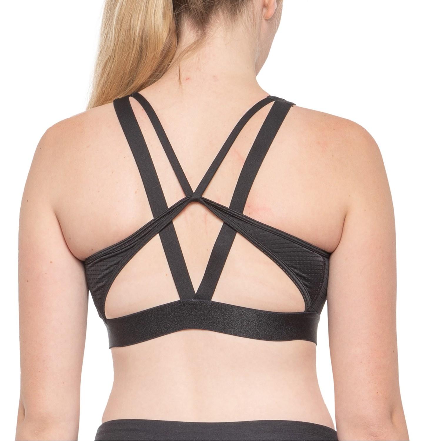 adidas Highneck Strappyback Mediumsupport Sports Bra in Black/White