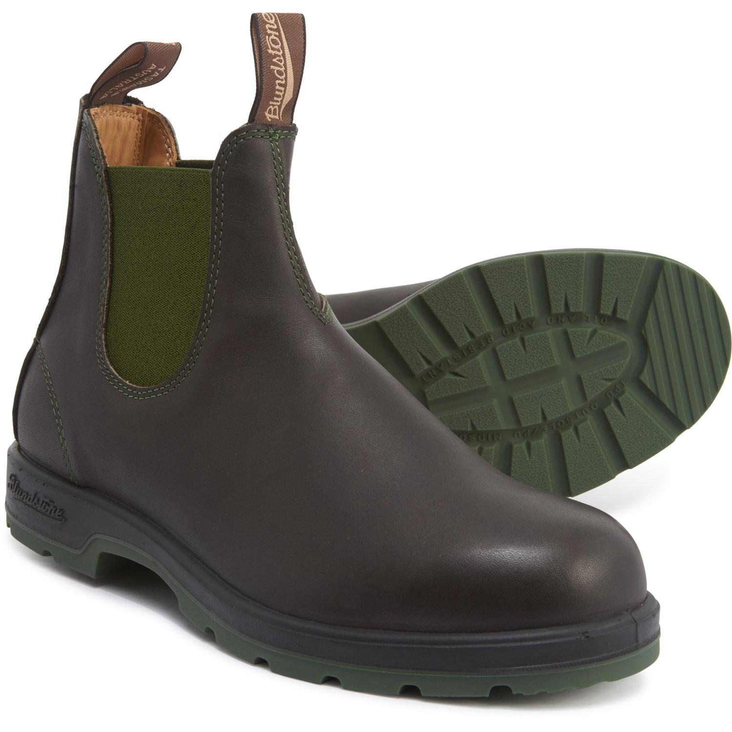 blundstone boots green