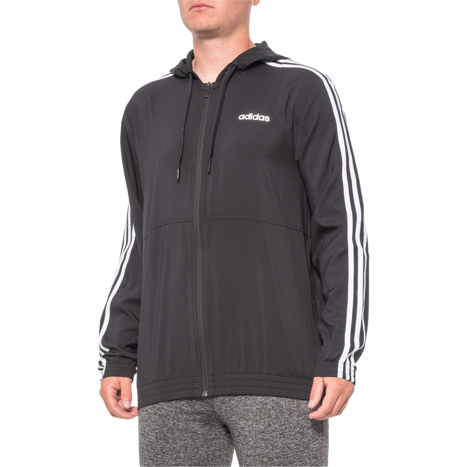 adidas Synthetic 3-stripe Woven Jacket in Black/White (Black) for Men ...