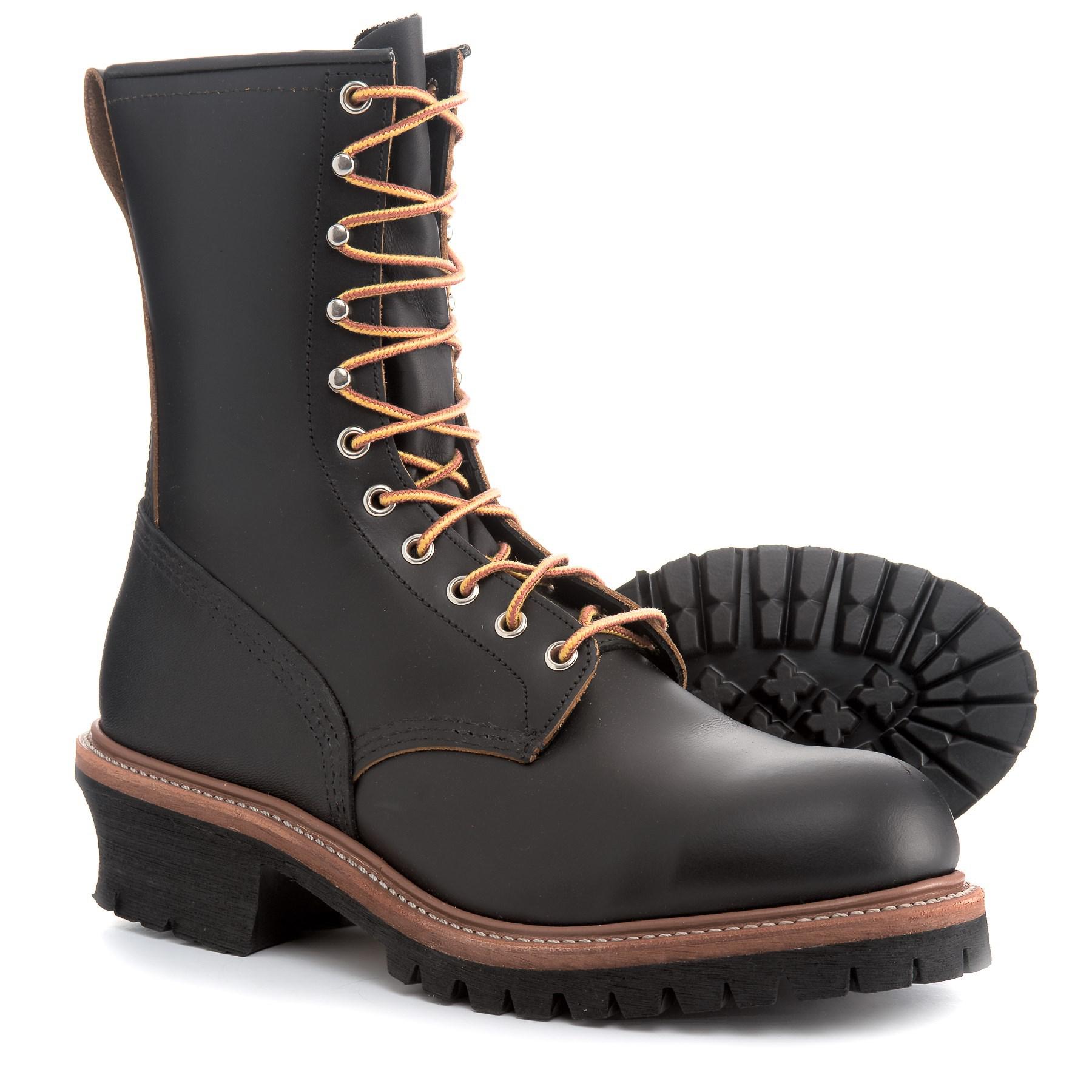 black logger boots