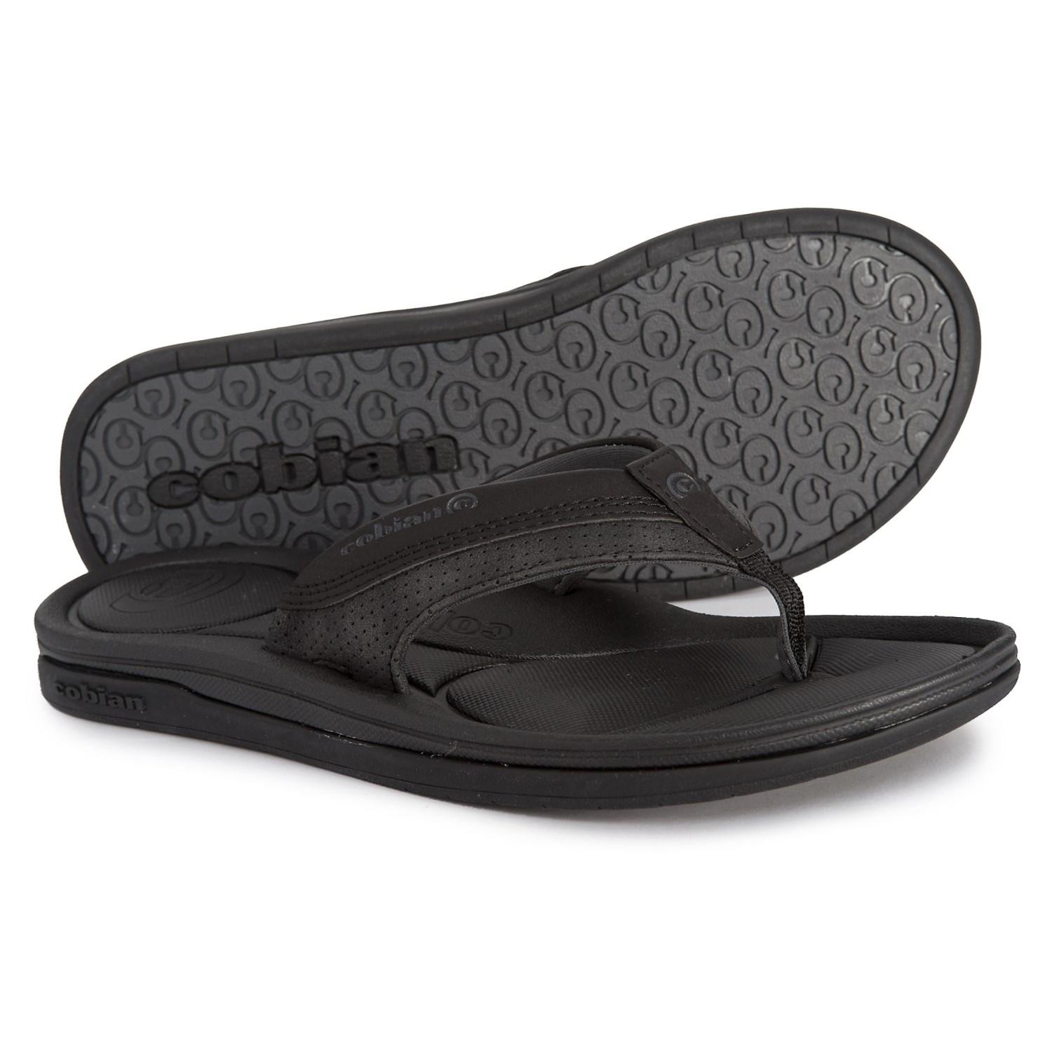 cobian black flip flops
