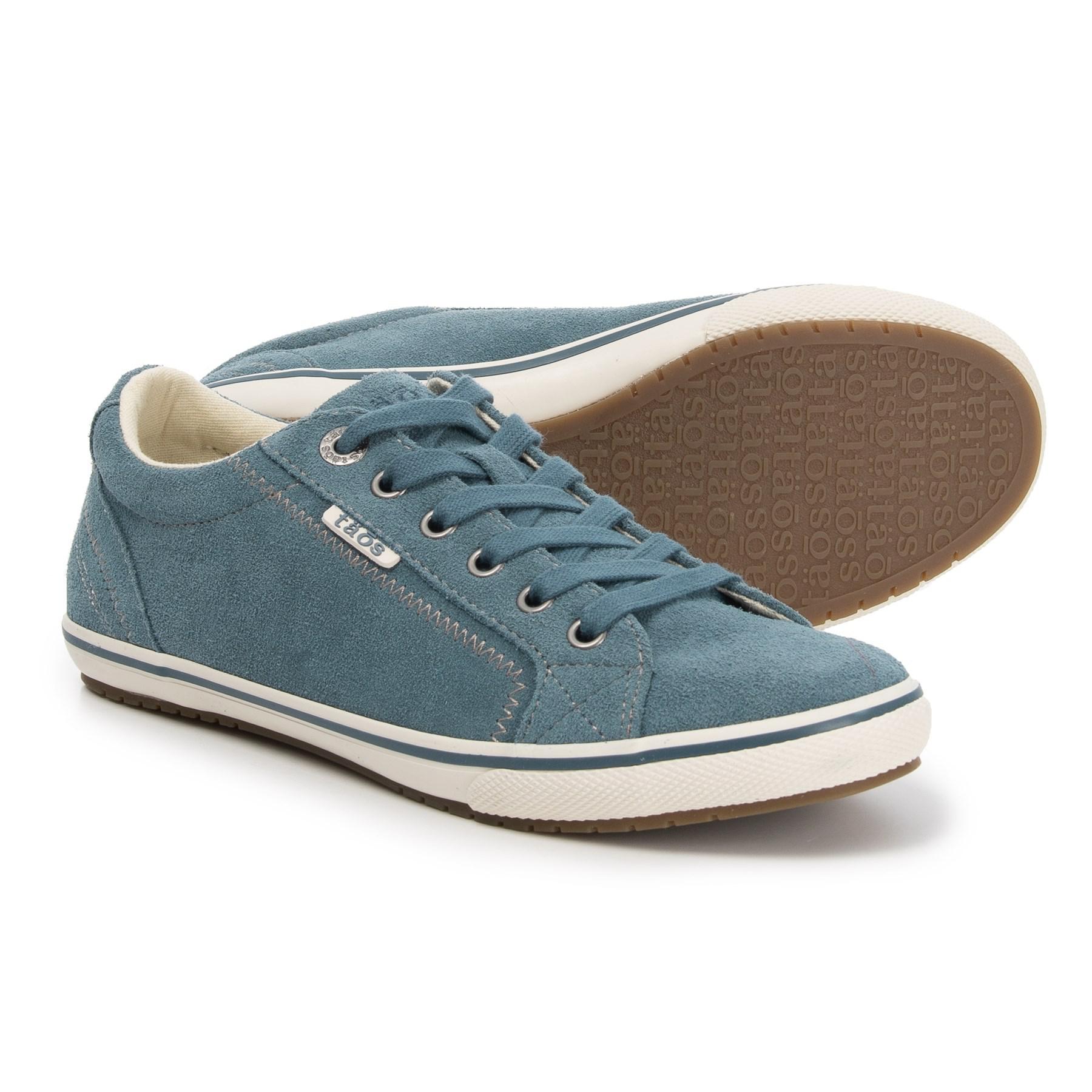Taos Footwear Suede Retro Star Sneakers in Blue Suede