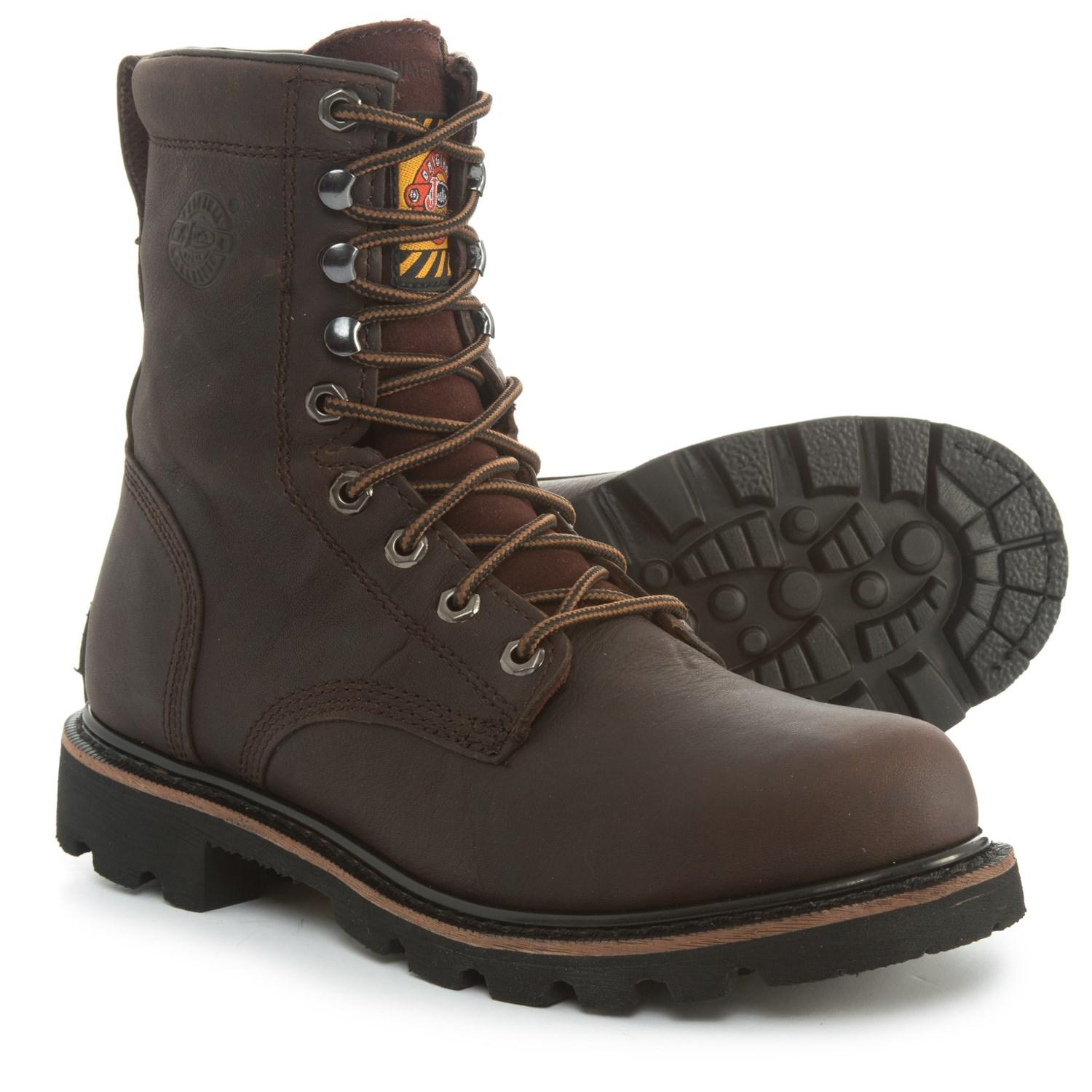 justin boots miner leather work boots