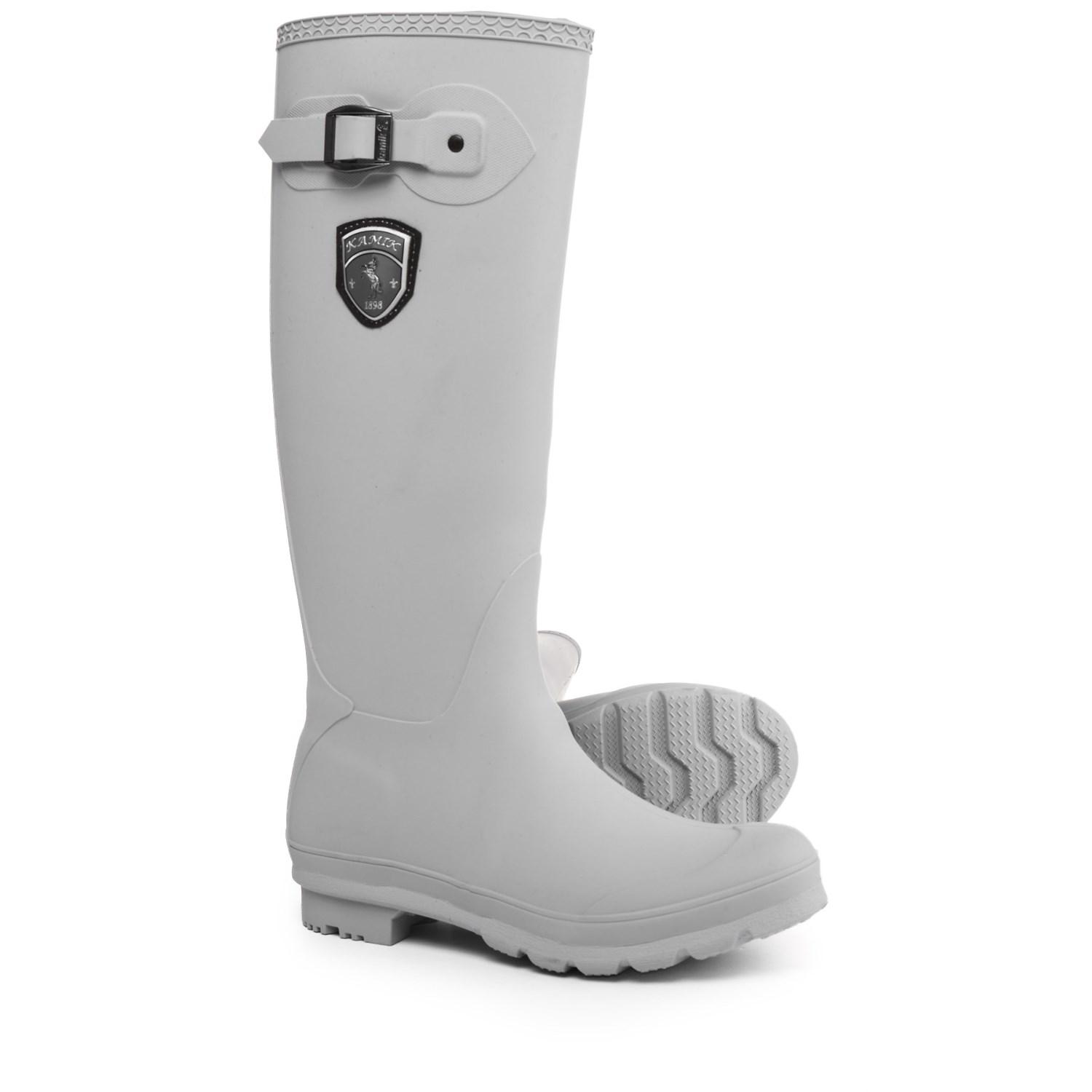 light grey rain boots