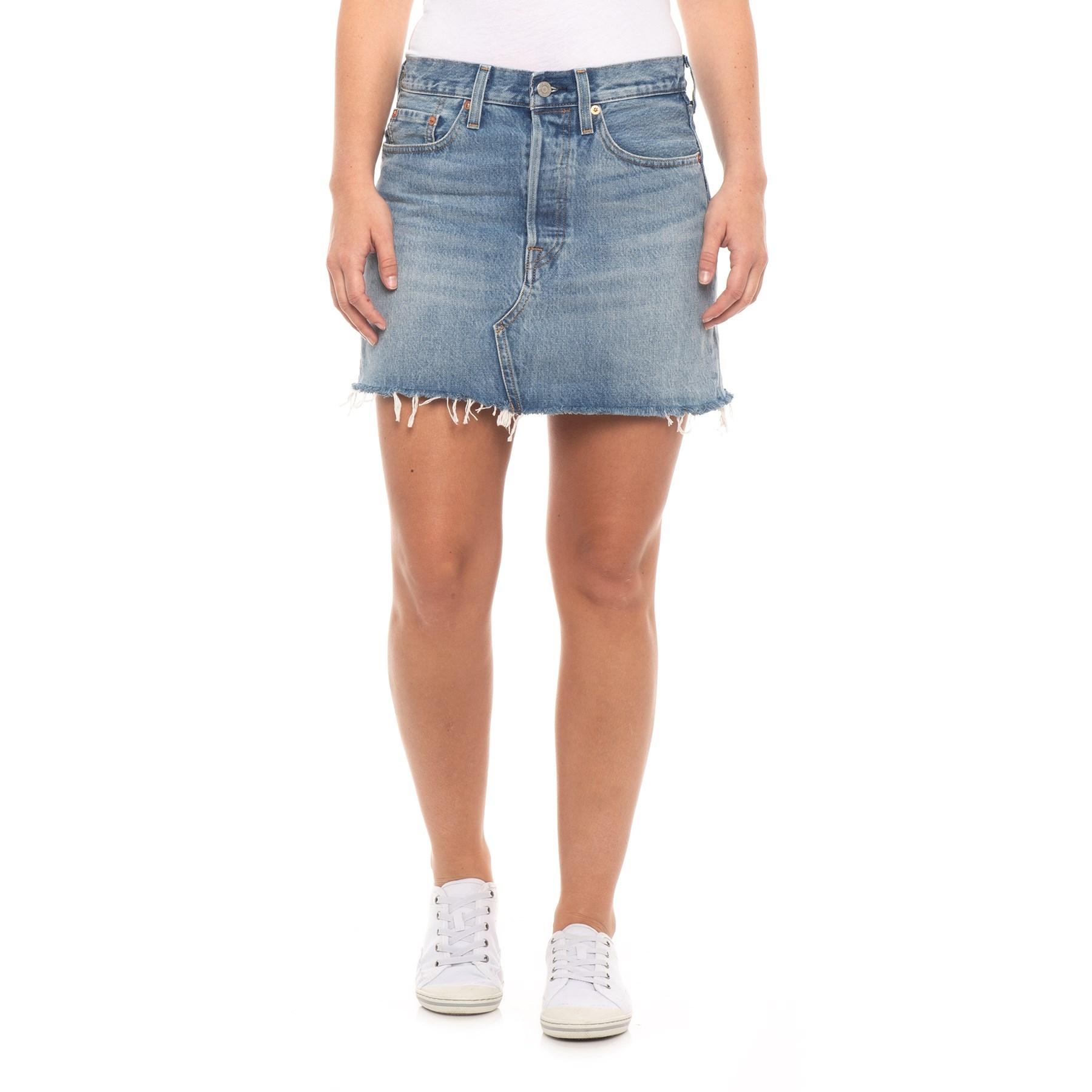deconstructed denim skirt