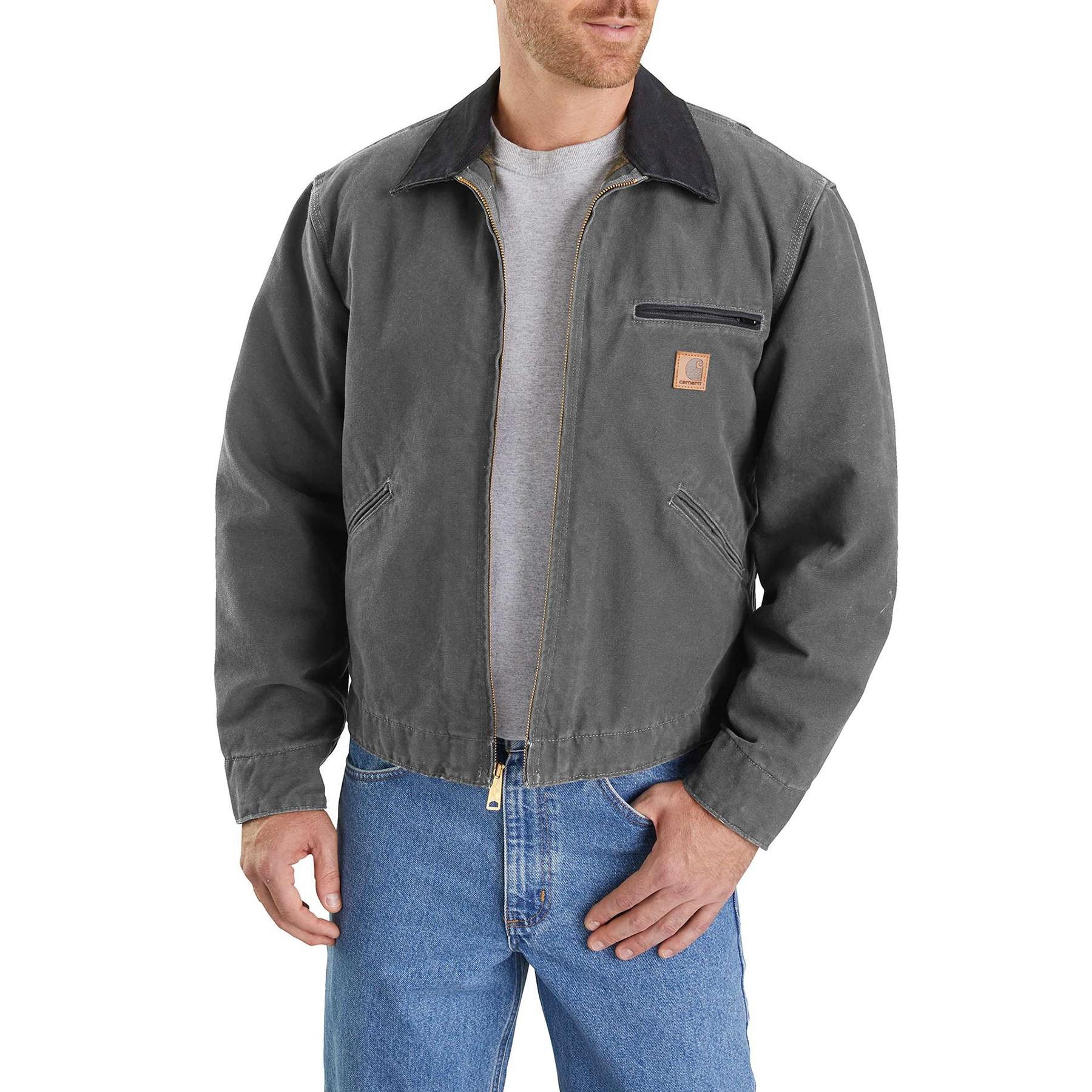 Carhartt Cotton Detroit Sandstone Duck Jacket in Gray for Men | Lyst
