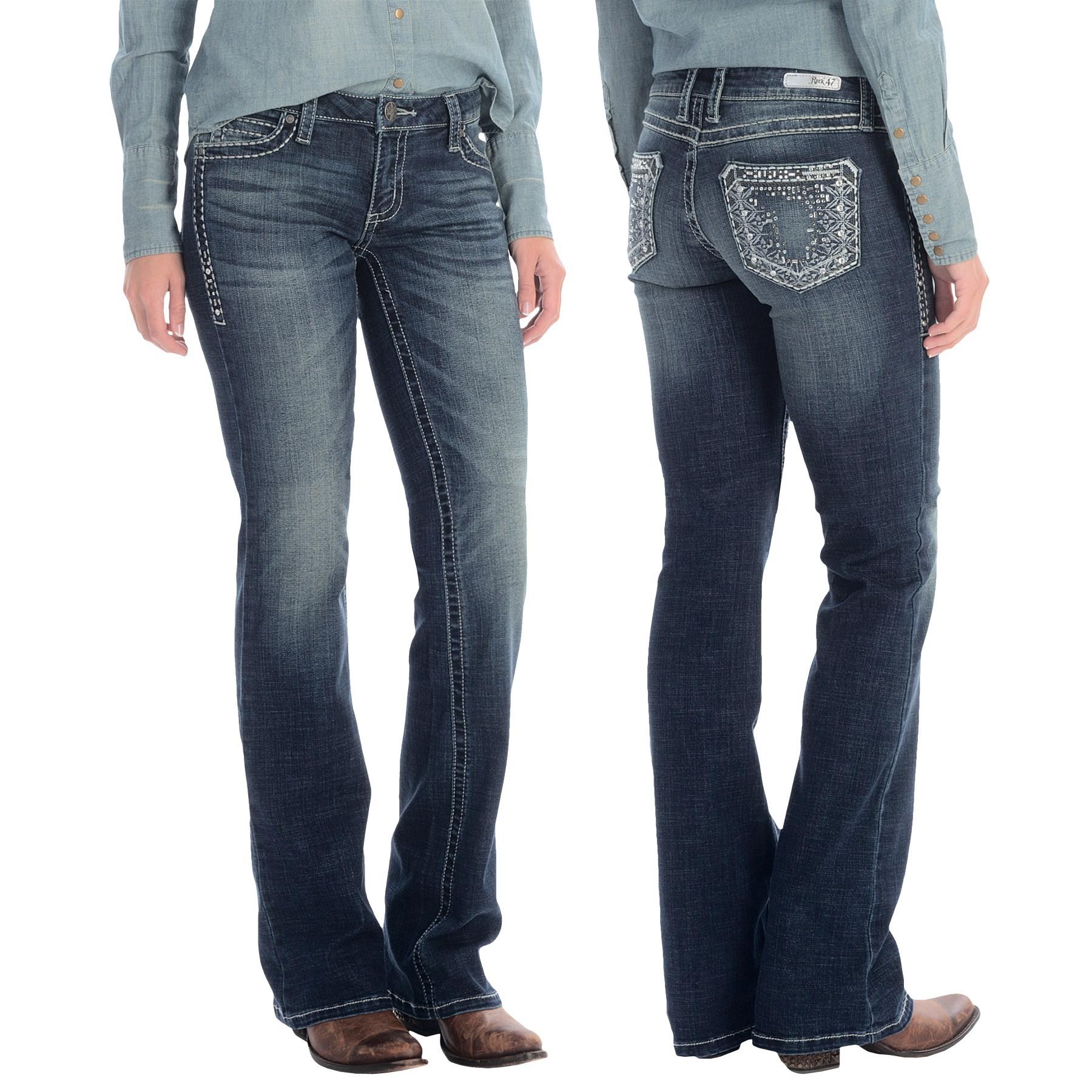 Wrangler Rock 47 Ultra Low Rise Jeans (for Women) in Blue - Lyst