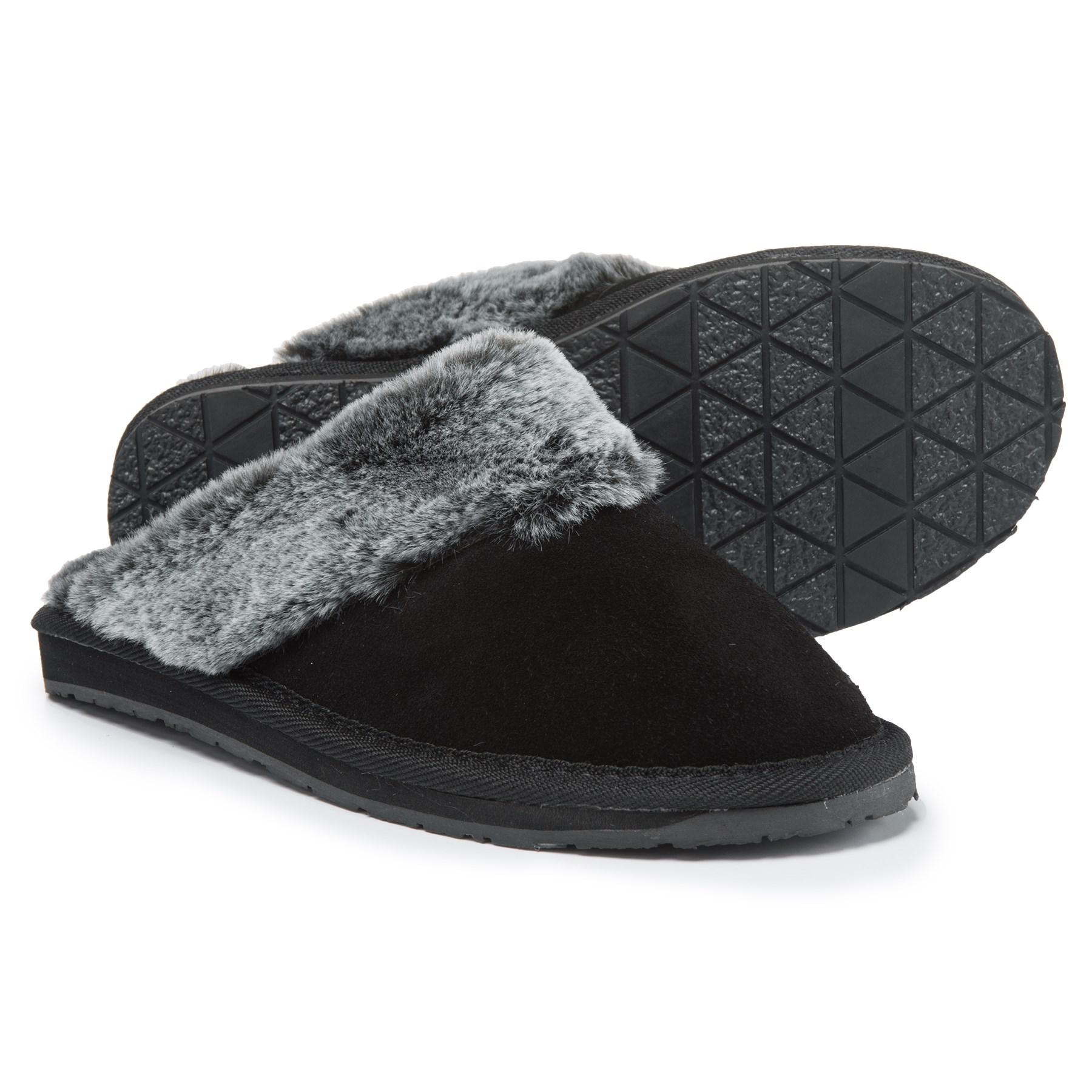 chandra suede scuff slippers