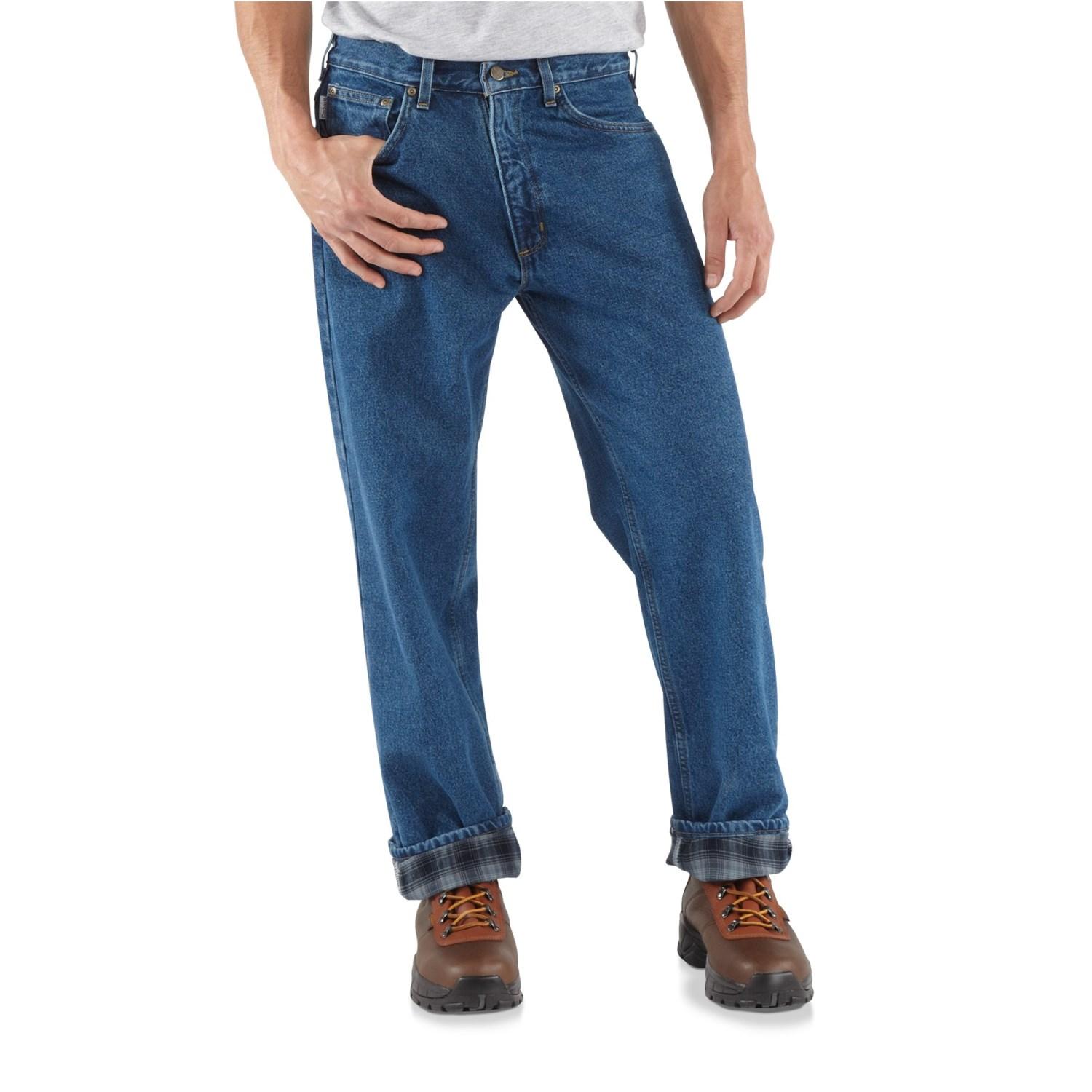 Carhartt B172 Relaxed Fit Flannel-lined Jeans in Blue for Men - Lyst