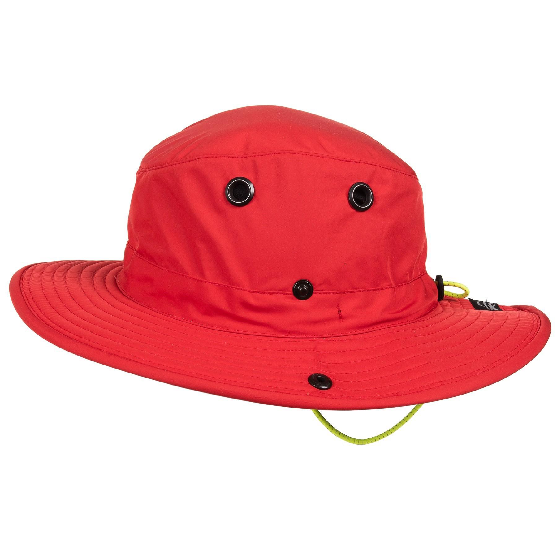 red tilley hat