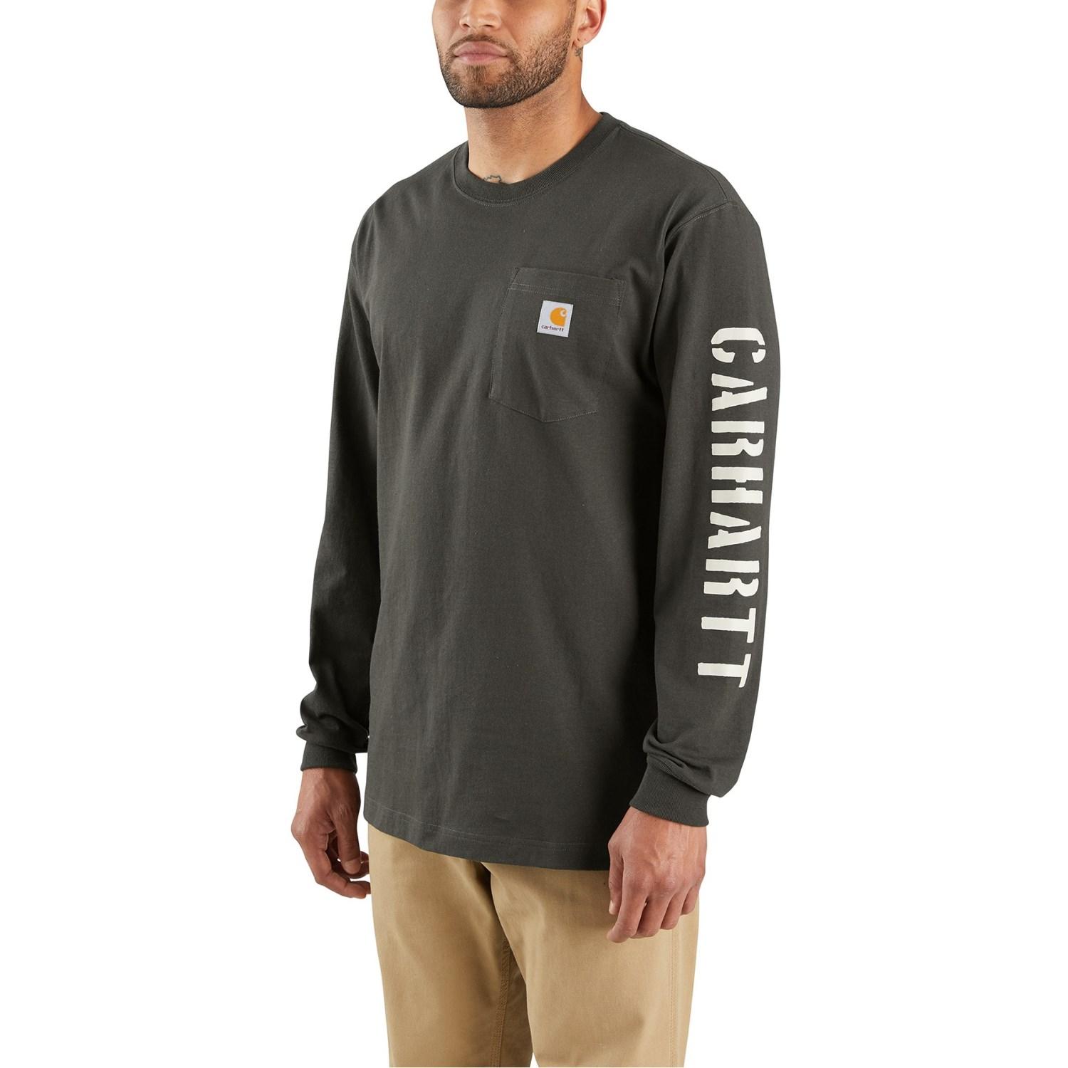 Download Carhartt Cotton Workwear Double Sleeve Graphic Ls Pocket T ...
