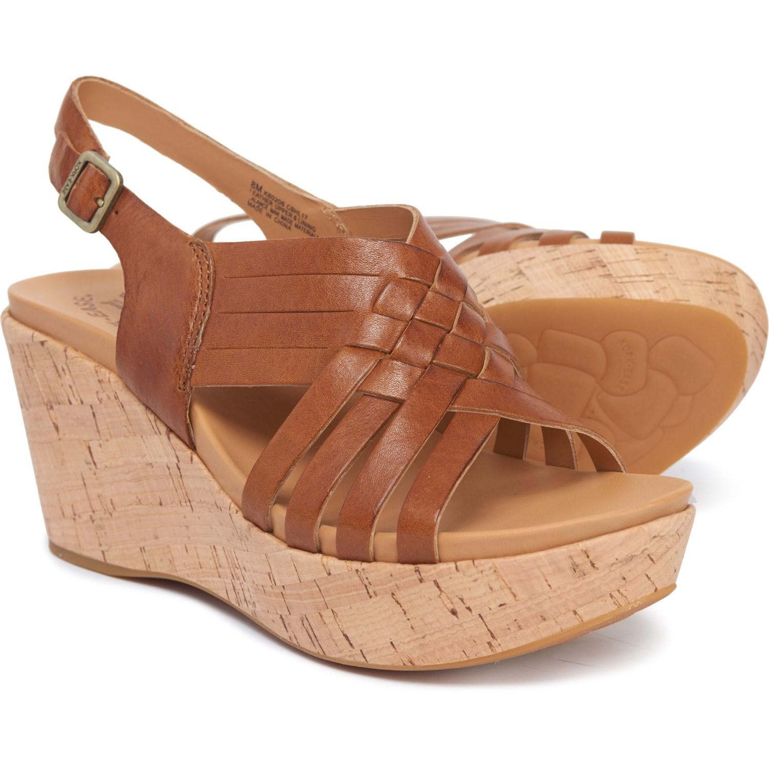KorkEase Leather Adelanto Wedge Sandals in Brown Lyst