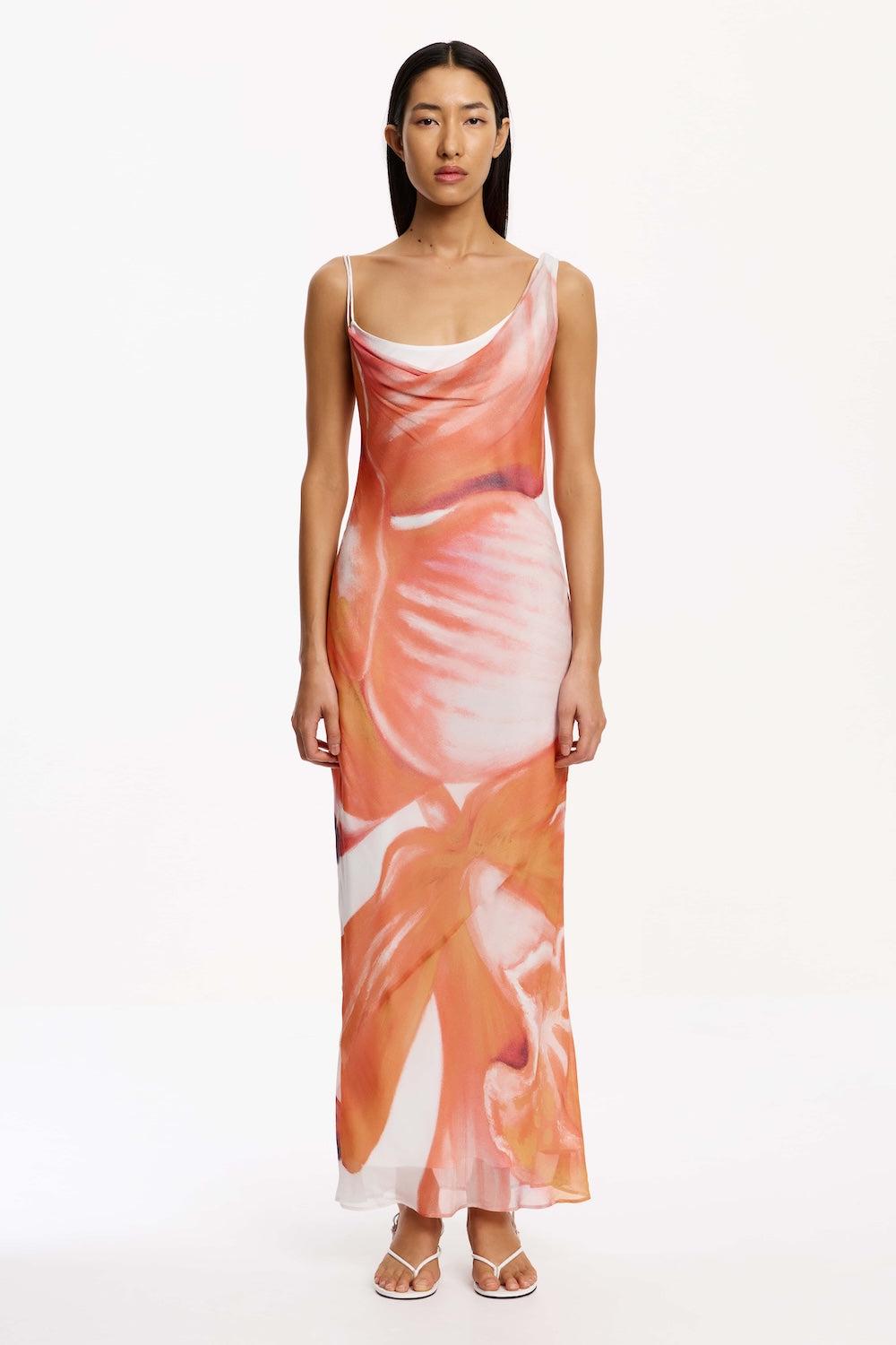 strapless open back dress Renesmee Pink Satin Maxi Dress - US 14