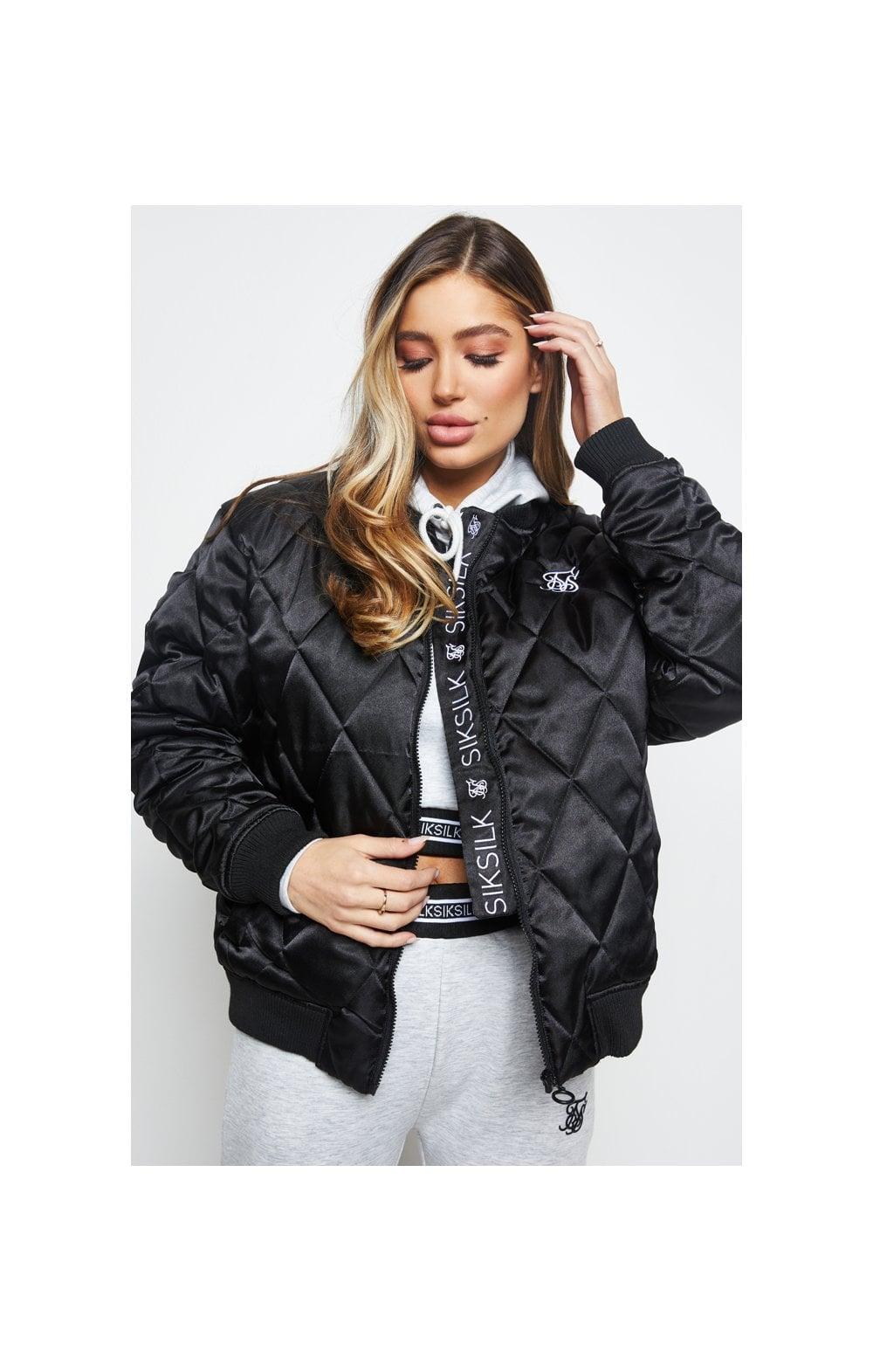sik silk bomber jacket black